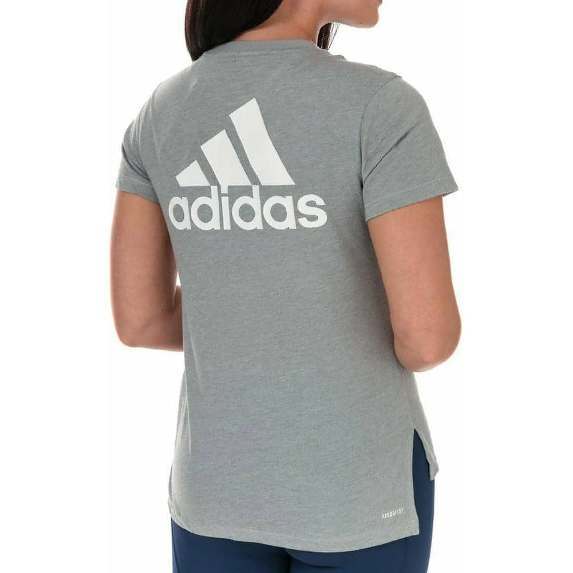adidas Logo Go To Short Sleeve Womens Training Top - Grey - Image 2