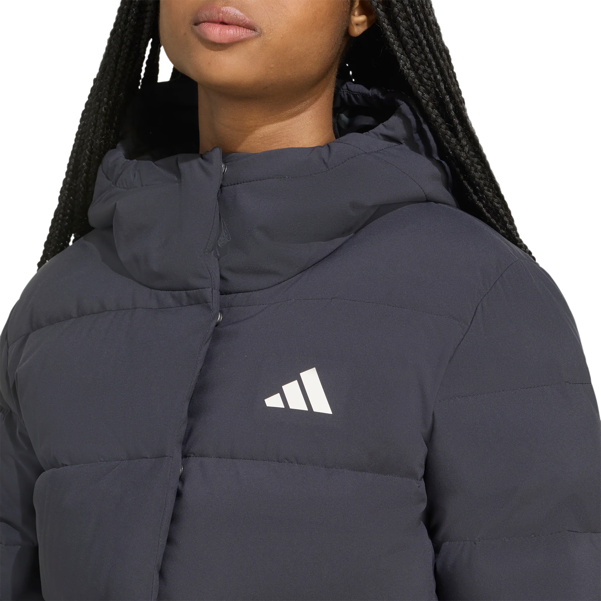 adidas Helionic ClimaWarm Hooded Womens Down Jacket - Black - Image 4
