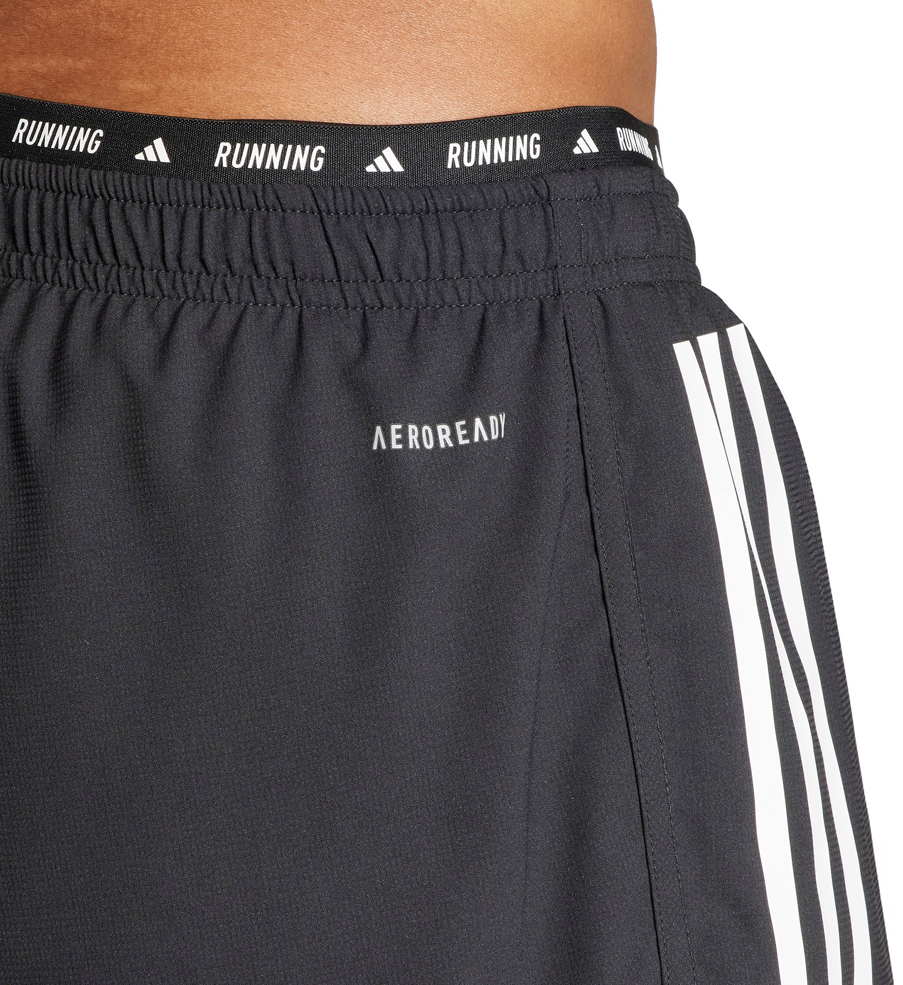 adidas Own The Run 3 Stripes 2 In 1 Mens Running Shorts - Black - Image 3