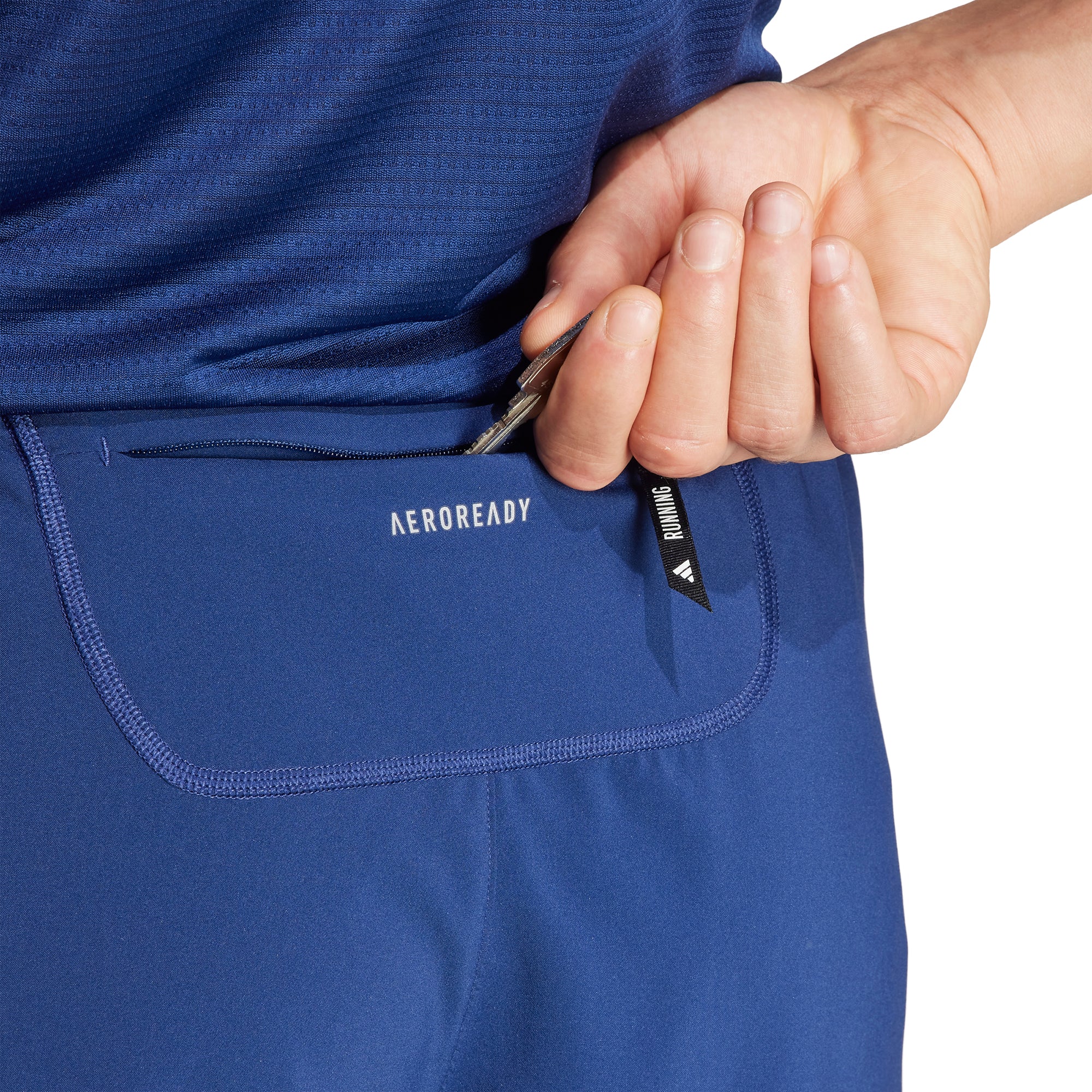 adidas Own The Run 7 Inch Mens Running Shorts - Blue - Image 3