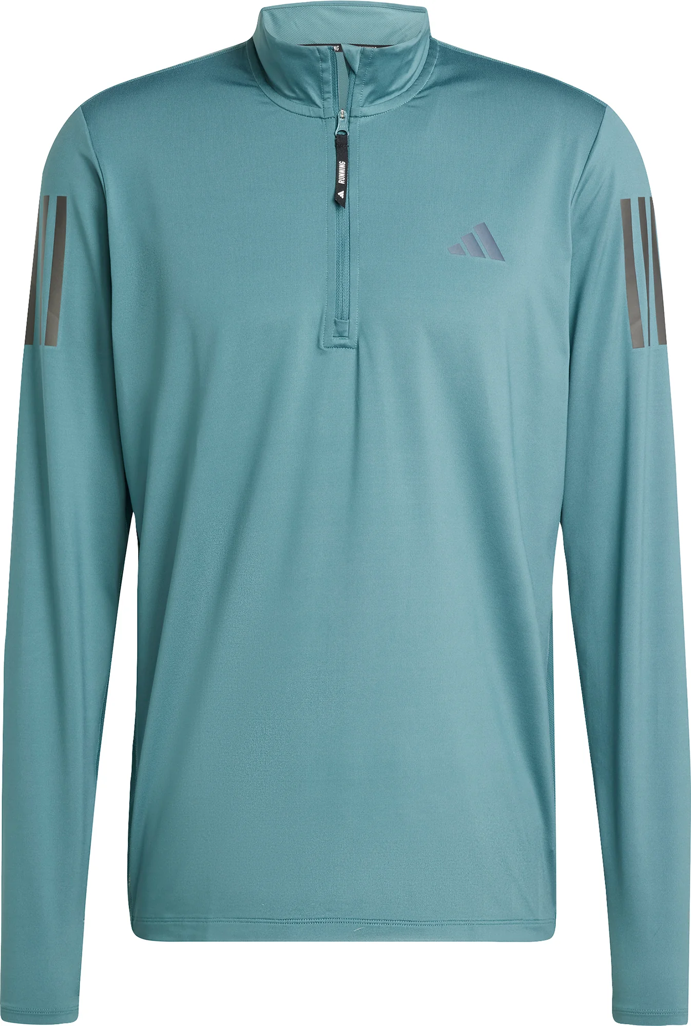 adidas Own The Run Half Zip Long Sleeve Mens Running Top - Green - Image 5