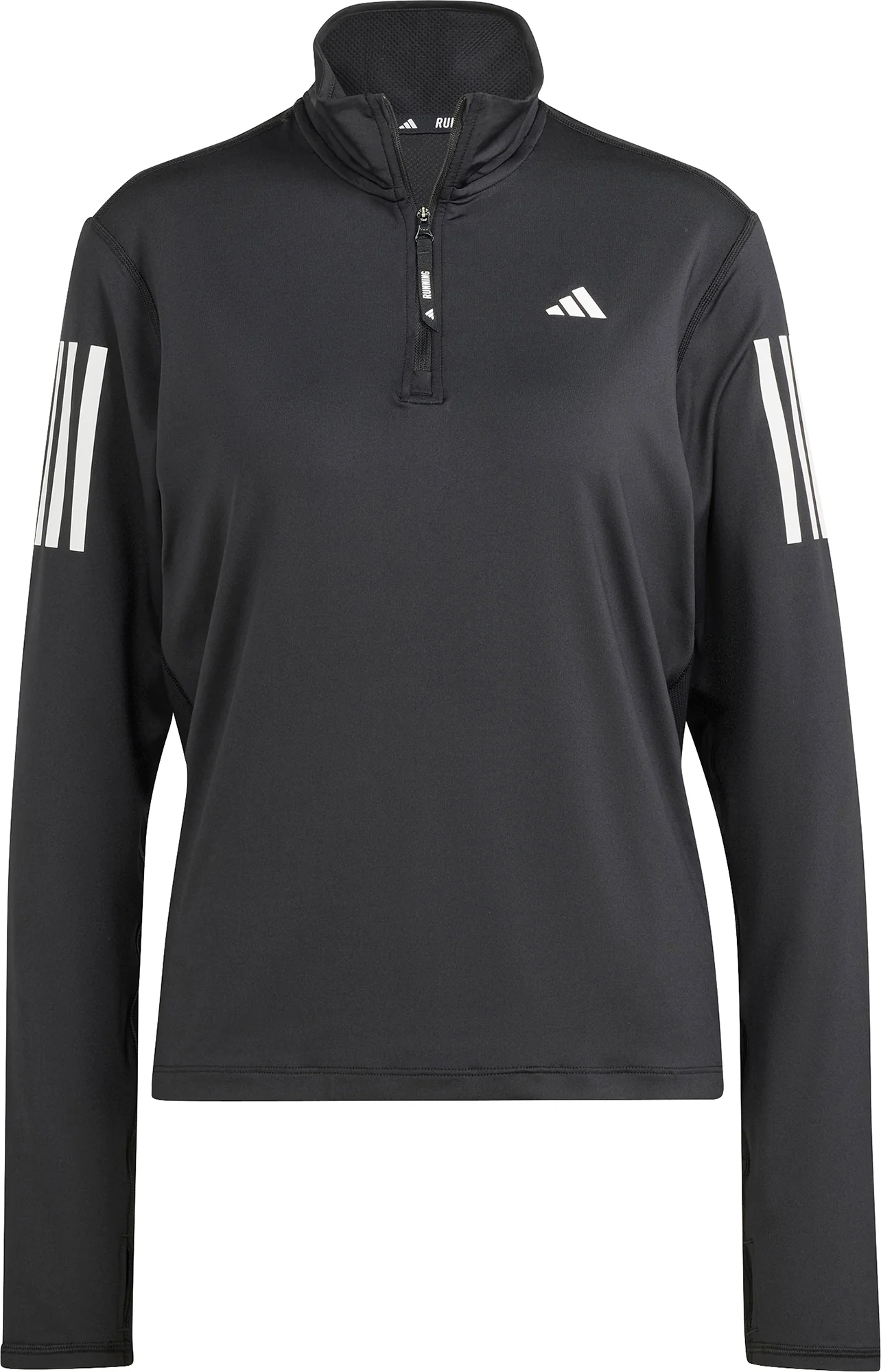 adidas Own The Run Half Zip Long Sleeve Womens Running Top - Black - Image 5