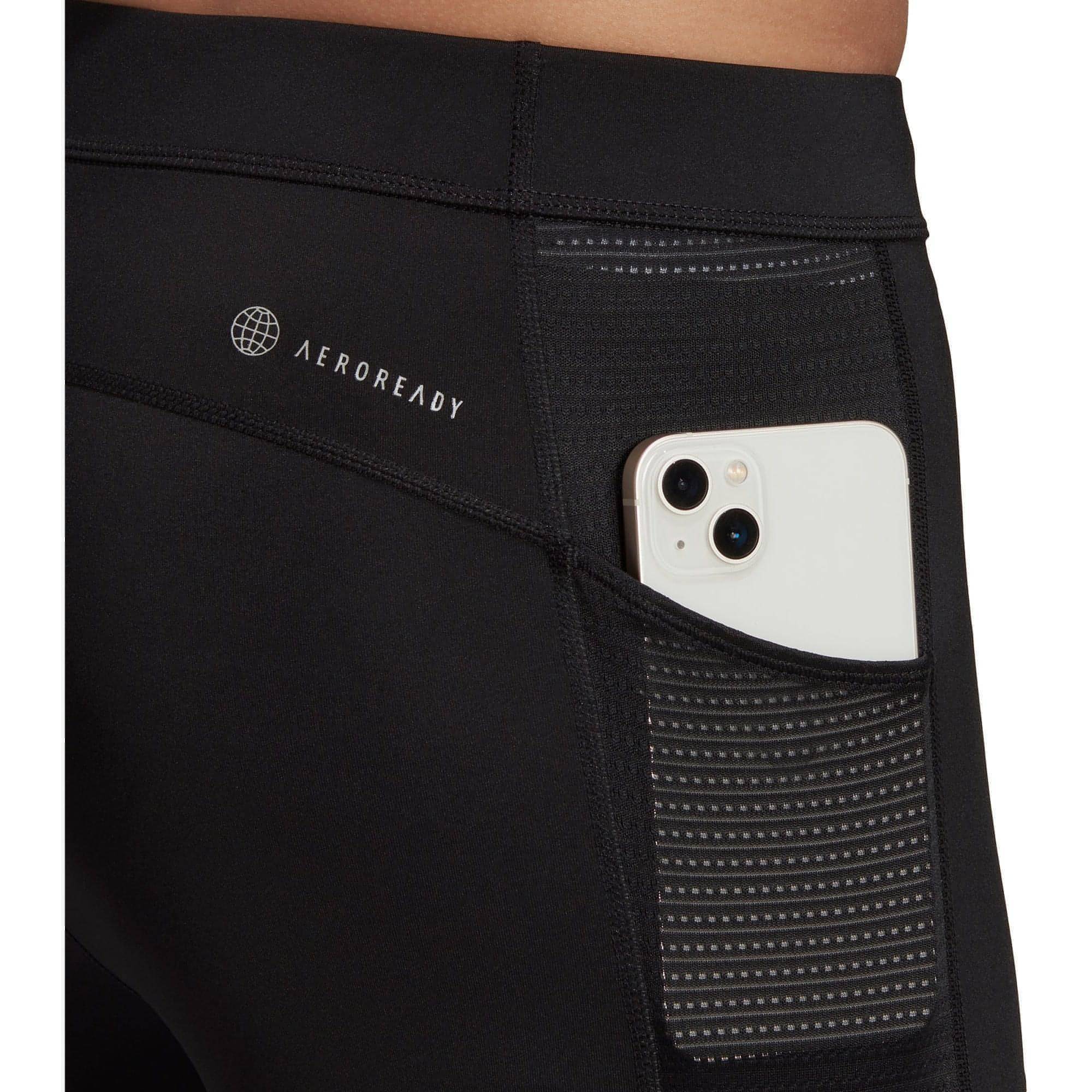 adidas Own The Run Mens Long Running Tights - Black - Image 4