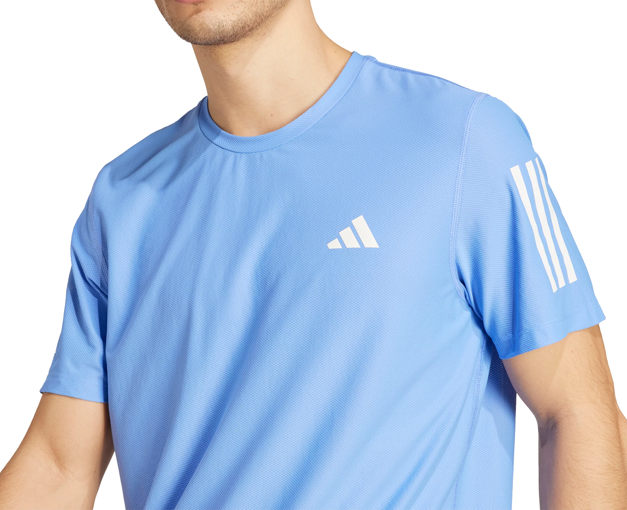 adidas Own The Run Short Sleeve Mens Running Top - Blue - Image 3