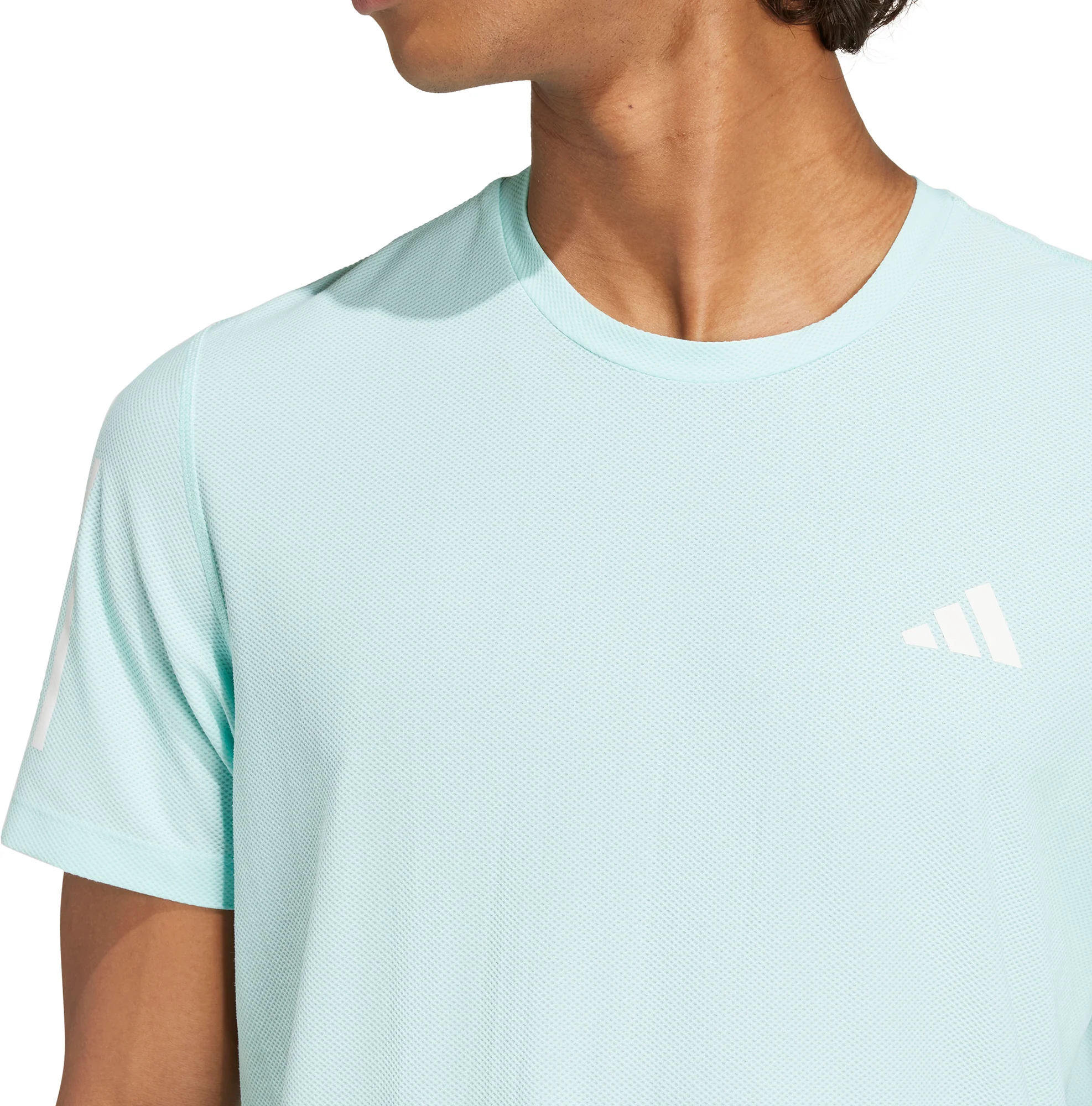 adidas Own The Run Short Sleeve Mens Running Top - Green - Image 3