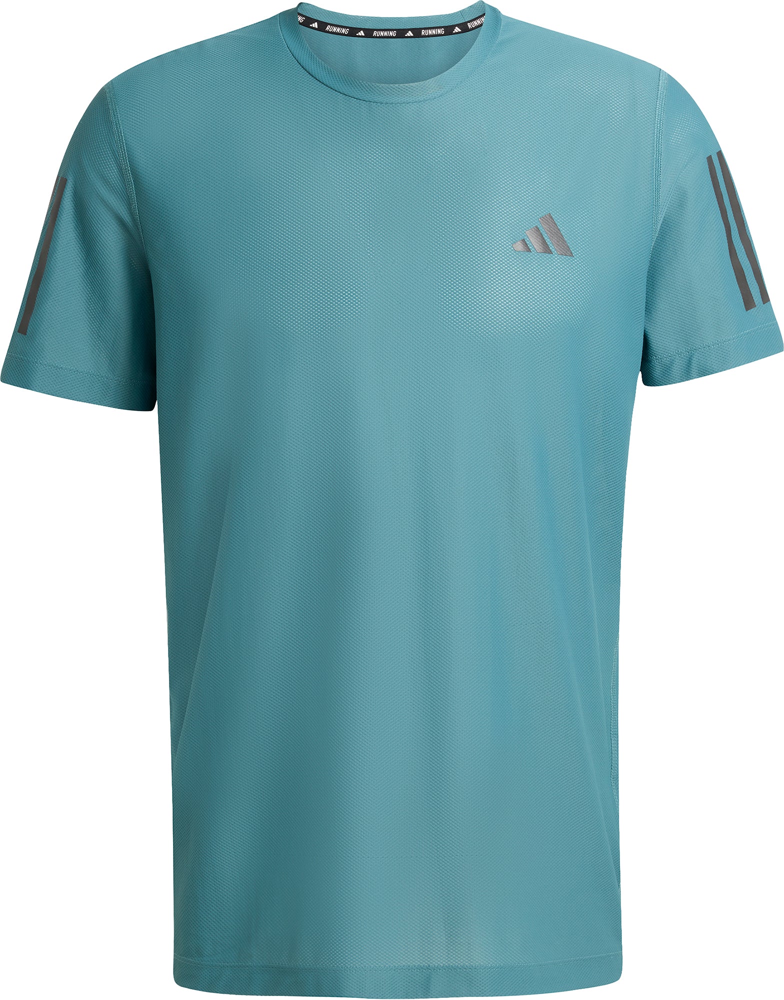 adidas Own The Run Short Sleeve Mens Running Top - Green - Image 5