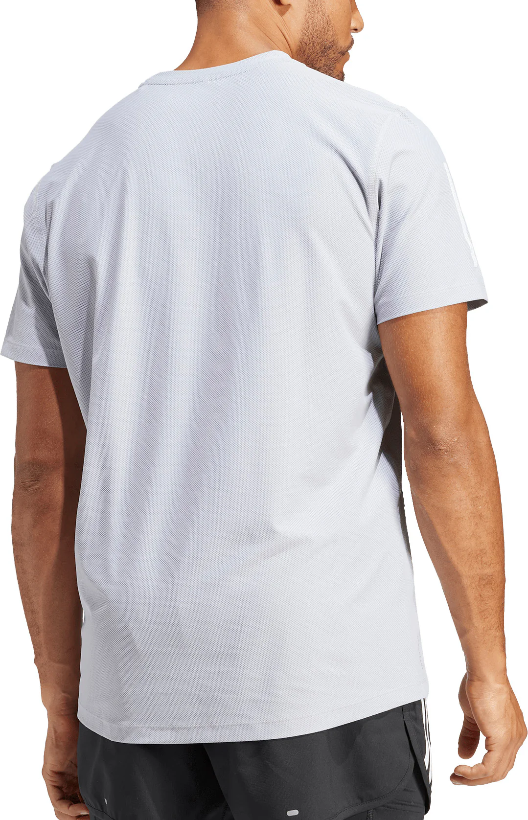 adidas Own The Run Short Sleeve Mens Running Top - Grey - Image 2