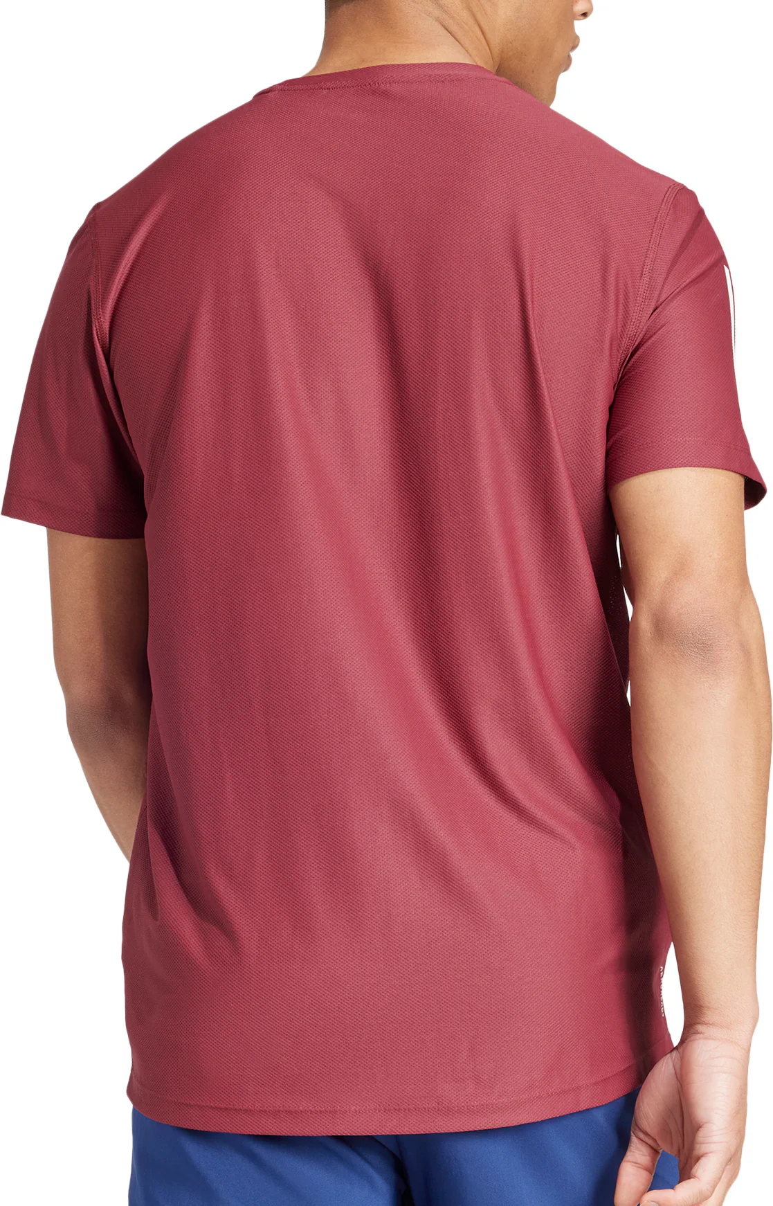 adidas Own The Run Short Sleeve Mens Running Top - Red - Image 2
