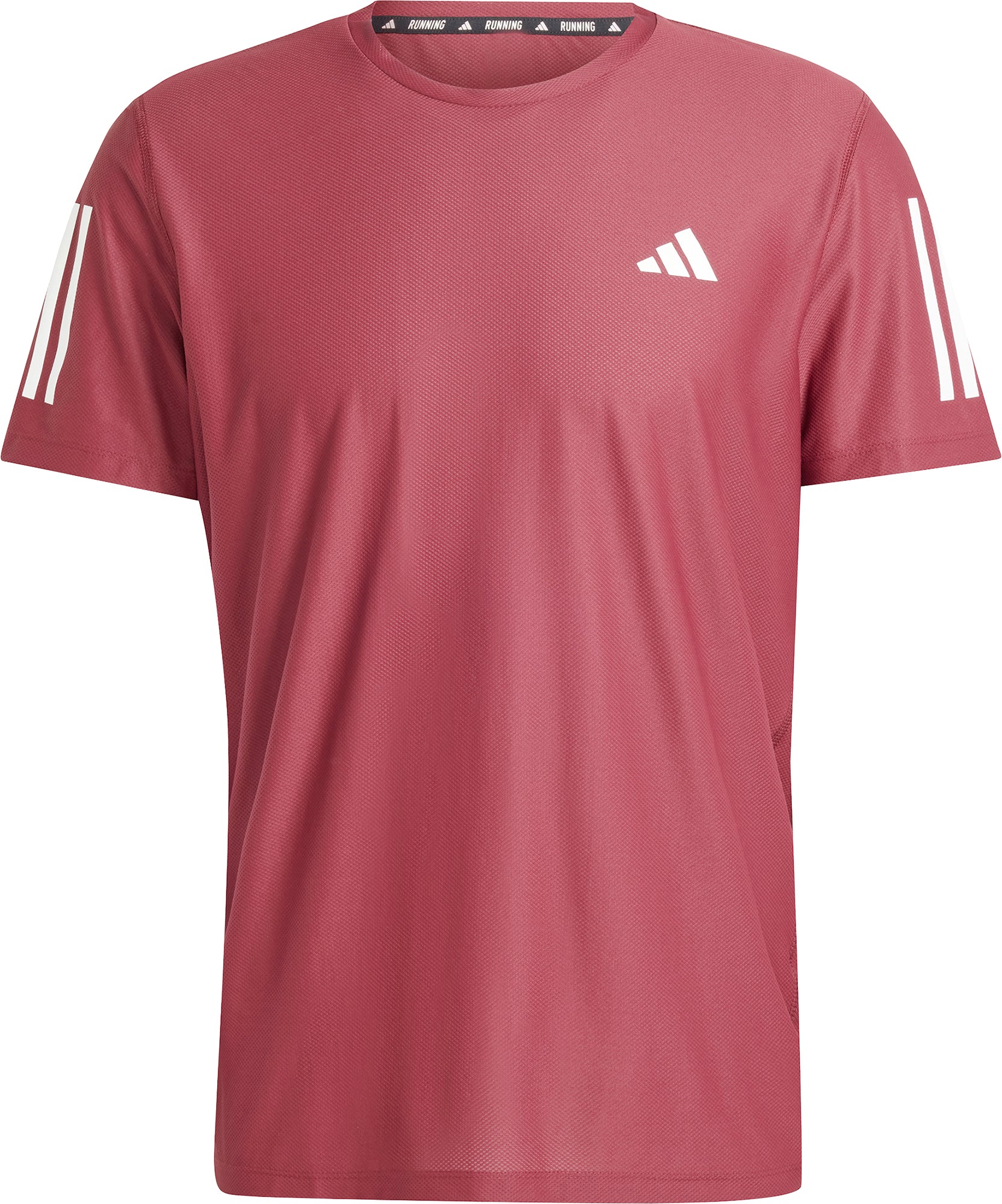 adidas Own The Run Short Sleeve Mens Running Top - Red - Image 5