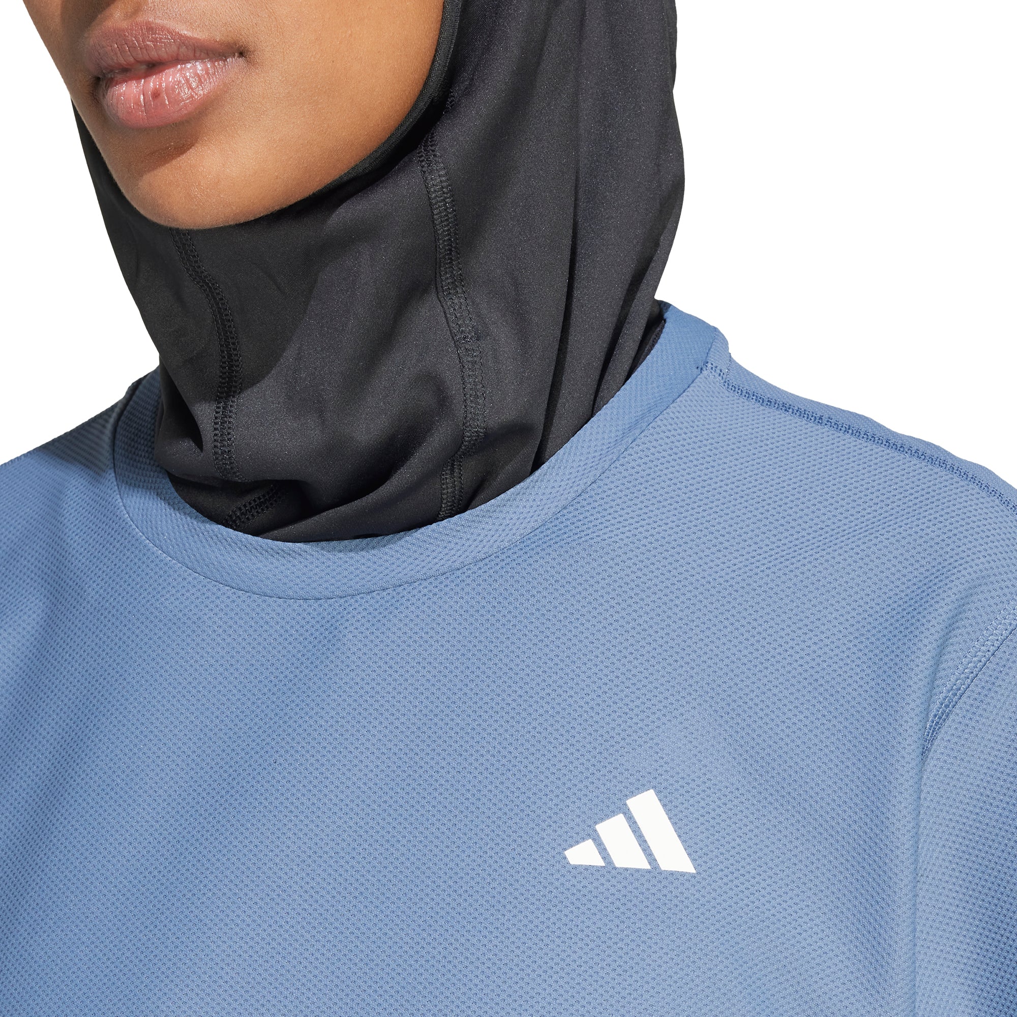 adidas Own The Run Short Sleeve Womens Running Top - Blue - Image 3