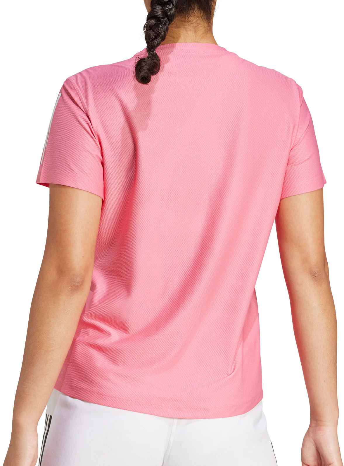 adidas Own The Run Short Sleeve Womens Running Top - Pink - Image 2
