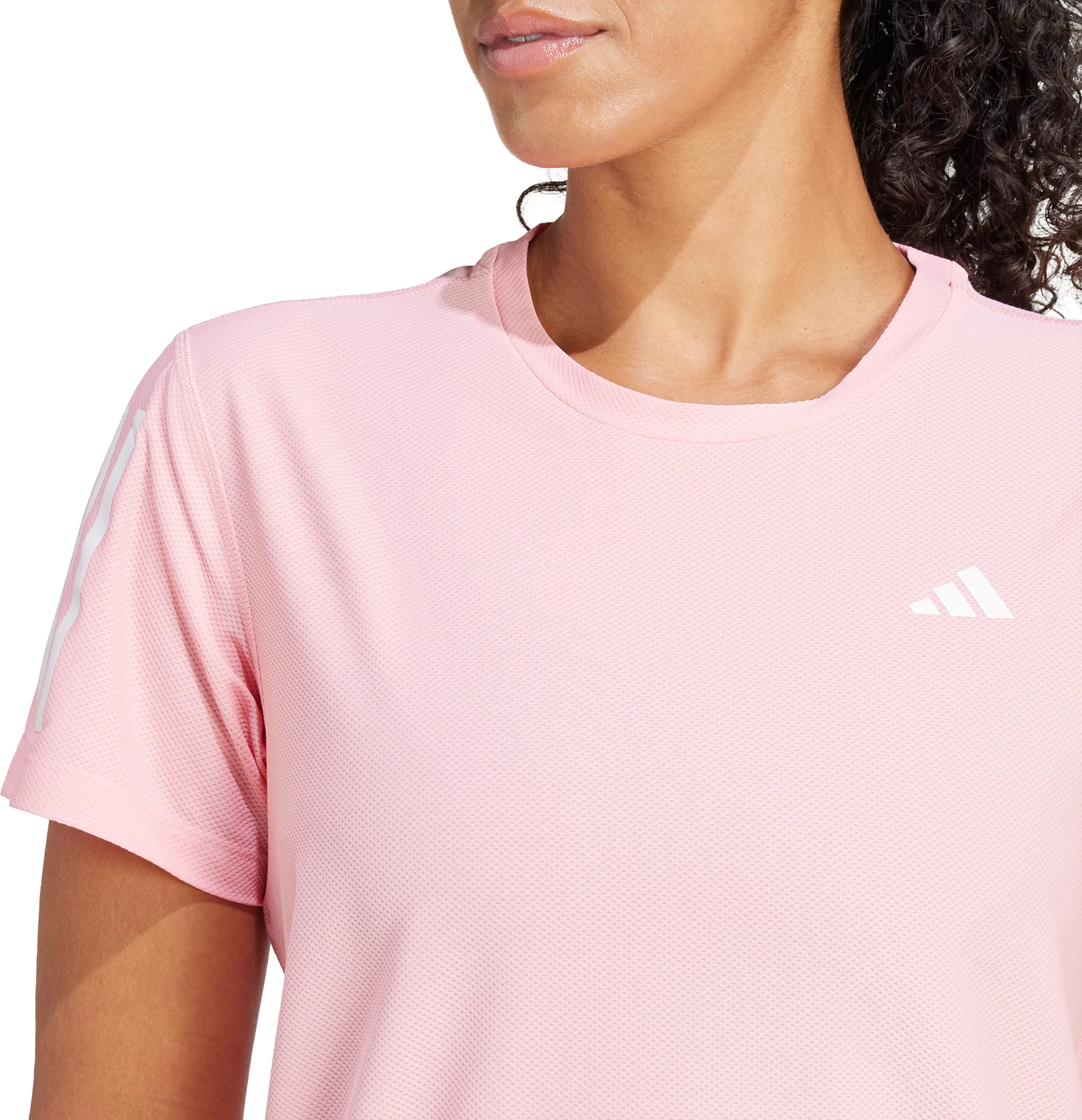 adidas Own The Run Short Sleeve Womens Running Top - Pink - Image 4