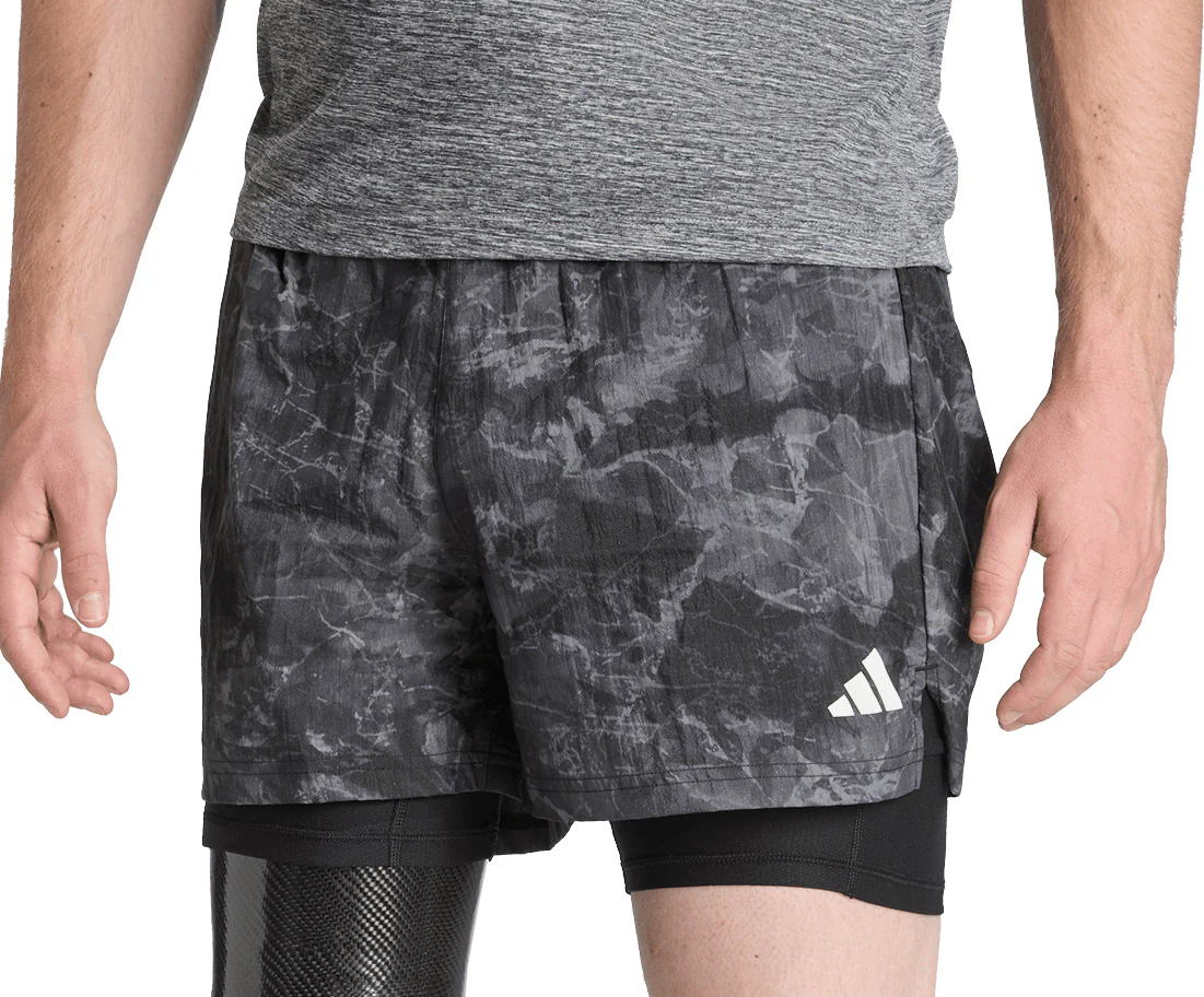 adidas Own The Run Spray Dye 2 In 1 Mens Running Shorts - Grey