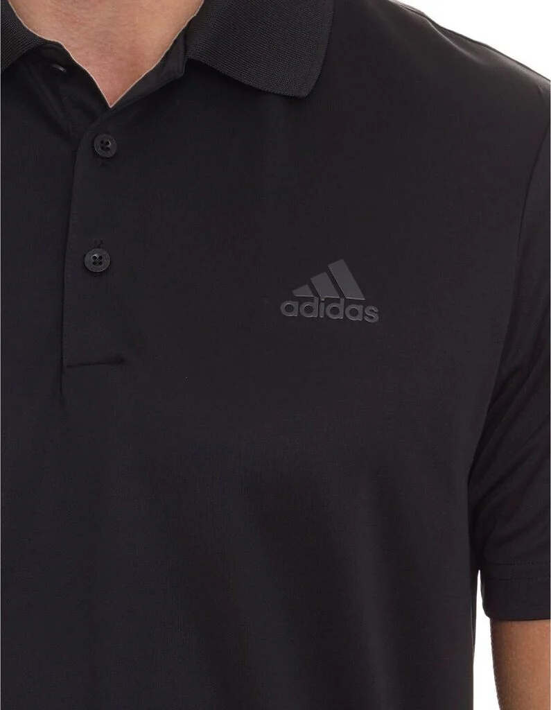 adidas Performance PrimeGreen Short Sleeve Mens Golf Polo Shirt - Black - Image 3