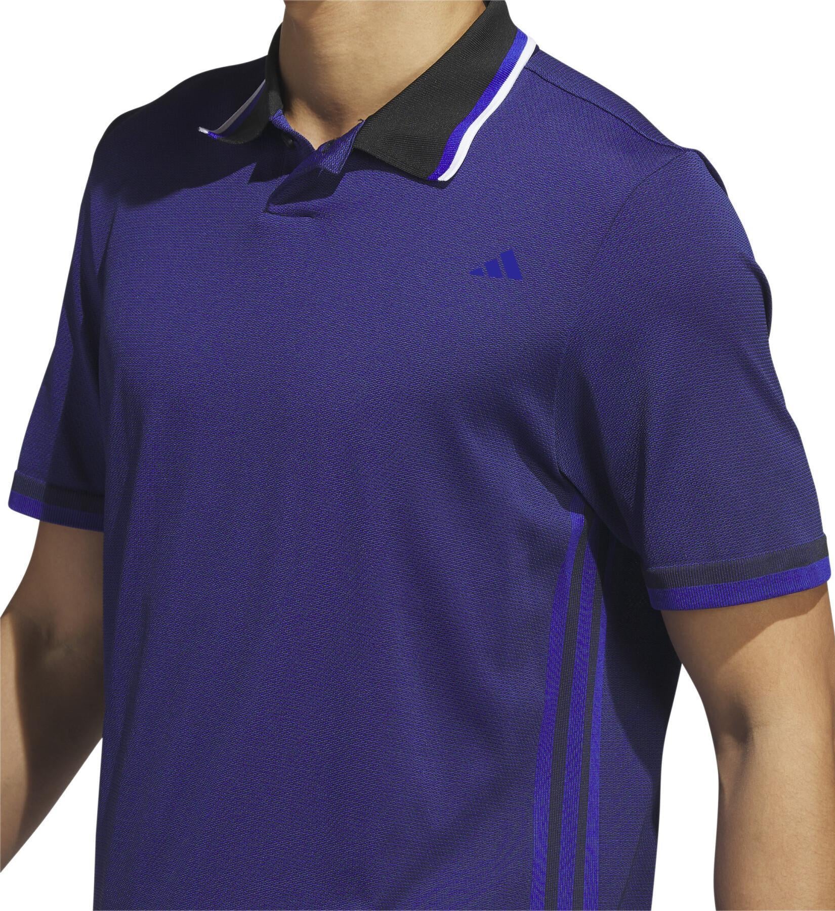 adidas PrimeKnit Short Sleeve Mens Golf Polo Shirt - Blue - Image 4