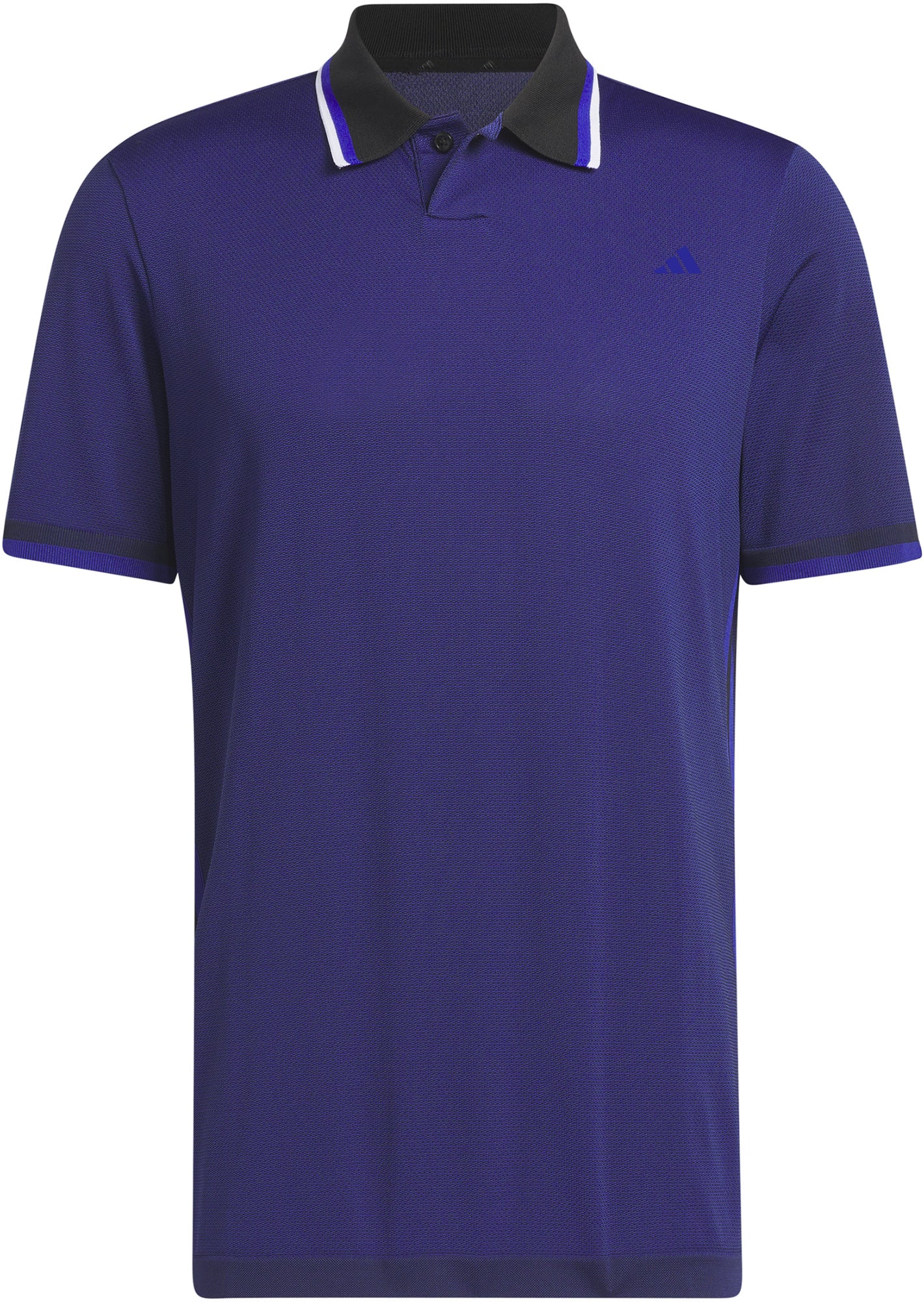 adidas PrimeKnit Short Sleeve Mens Golf Polo Shirt - Blue - Image 5