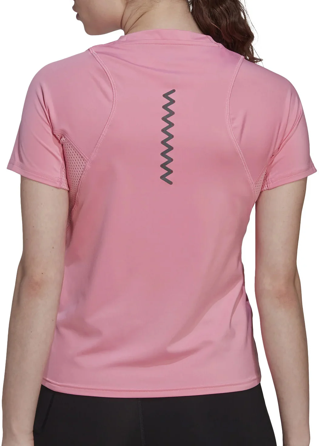adidas Run Fast PB Short Sleeve Womens Running Top - Pink - Image 2