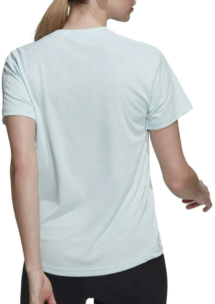 adidas Run It Short Sleeve Womens Running Top - Blue - Image 2
