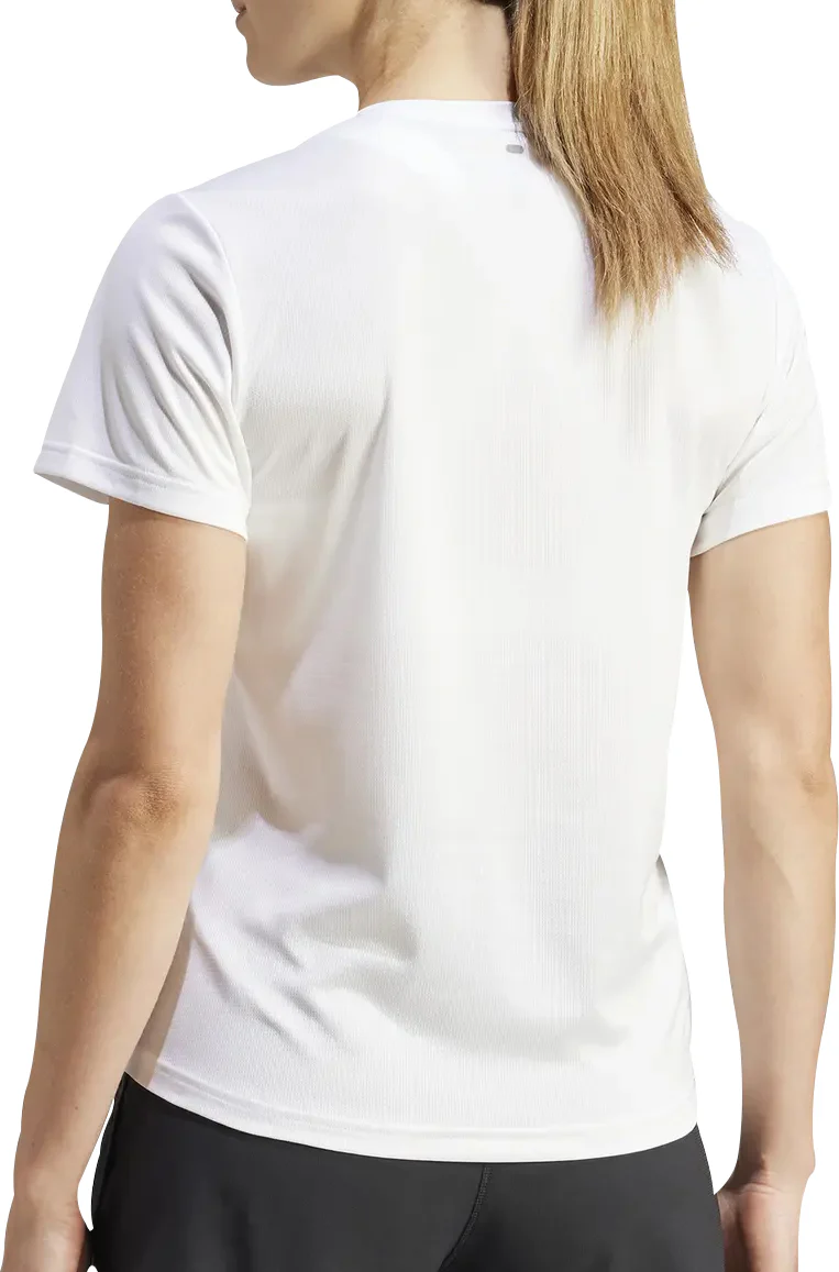 adidas Run It Short Sleeve Womens Running Top - White - Image 2