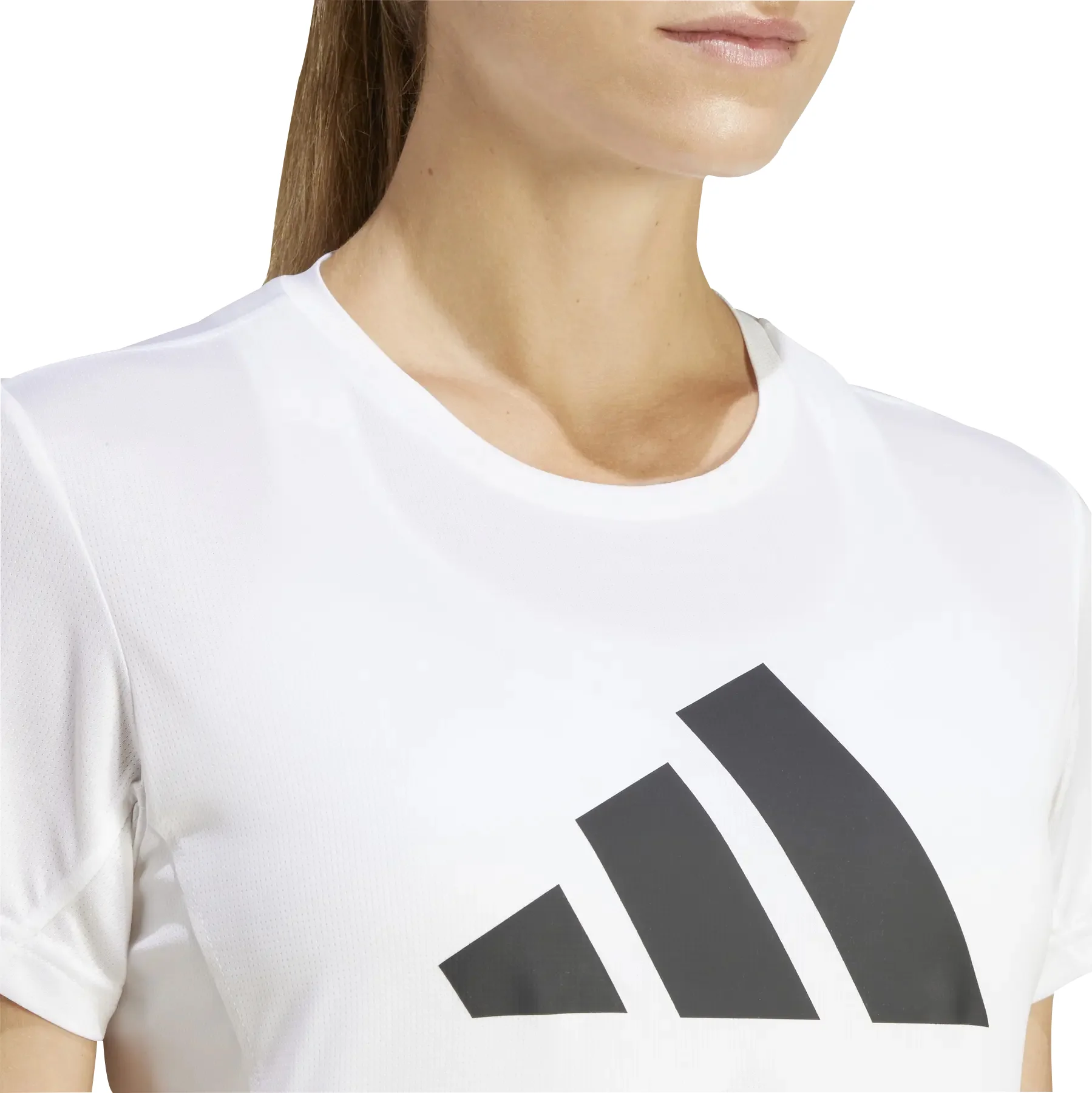 adidas Run It Short Sleeve Womens Running Top - White - Image 3