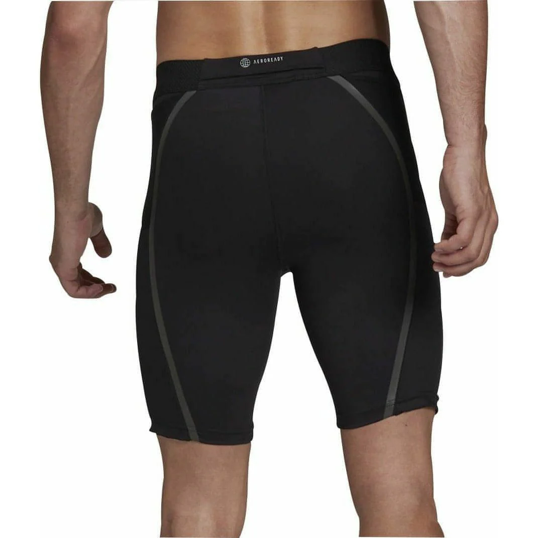 adidas Saturday Mens Short Running Tights - Black - Image 2