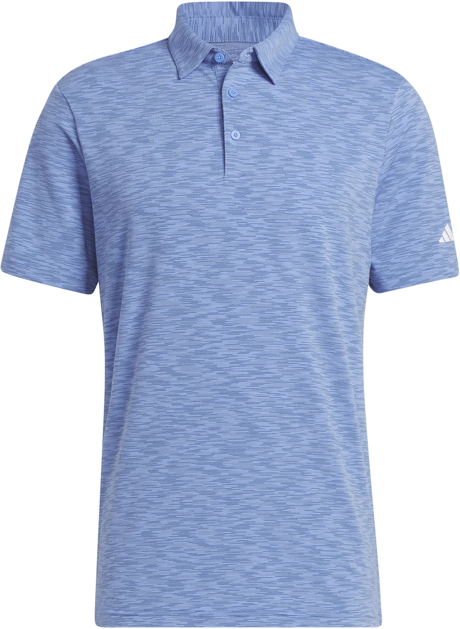 adidas Space Dye Short Sleeve Mens Golf Polo Shirt - Blue - Image 5