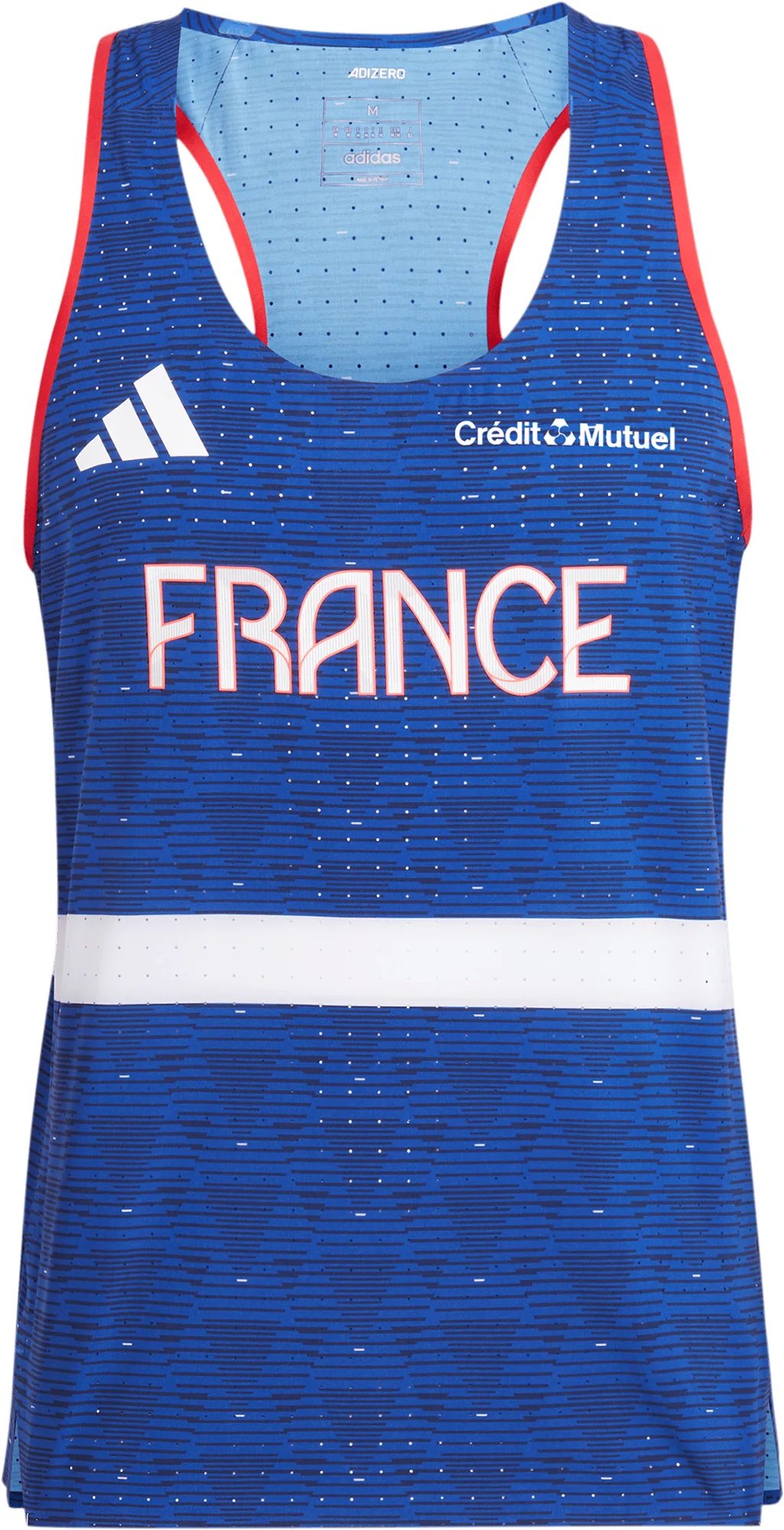 adidas Team France Mens Running Vest - Blue - Image 3