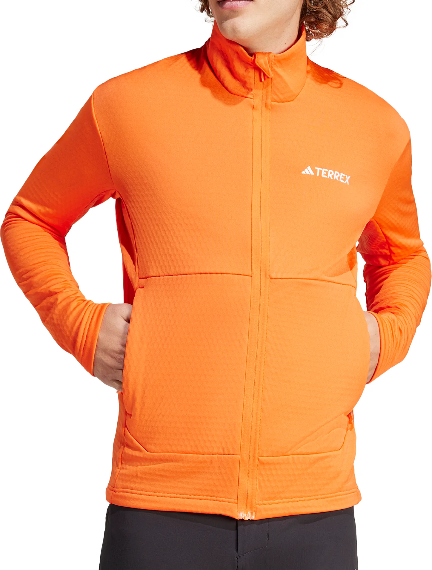 adidas Terrex Multi Light Full Zip Long Sleeve Mens Walking Top - Orange