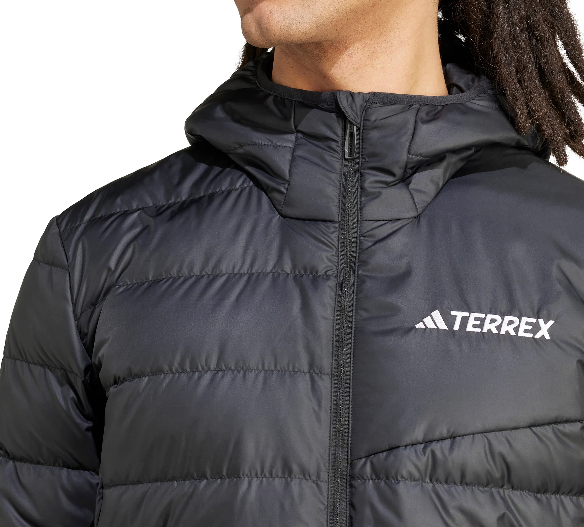 adidas Terrex Multi Light Hooded Mens Down Jacket - Black - Image 4
