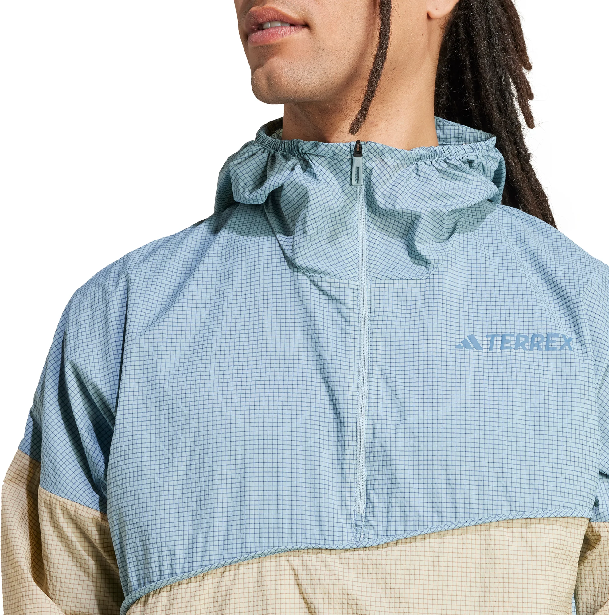 adidas Terrex Xploric Wind Mens Anorak Jacket - Blue - Image 4