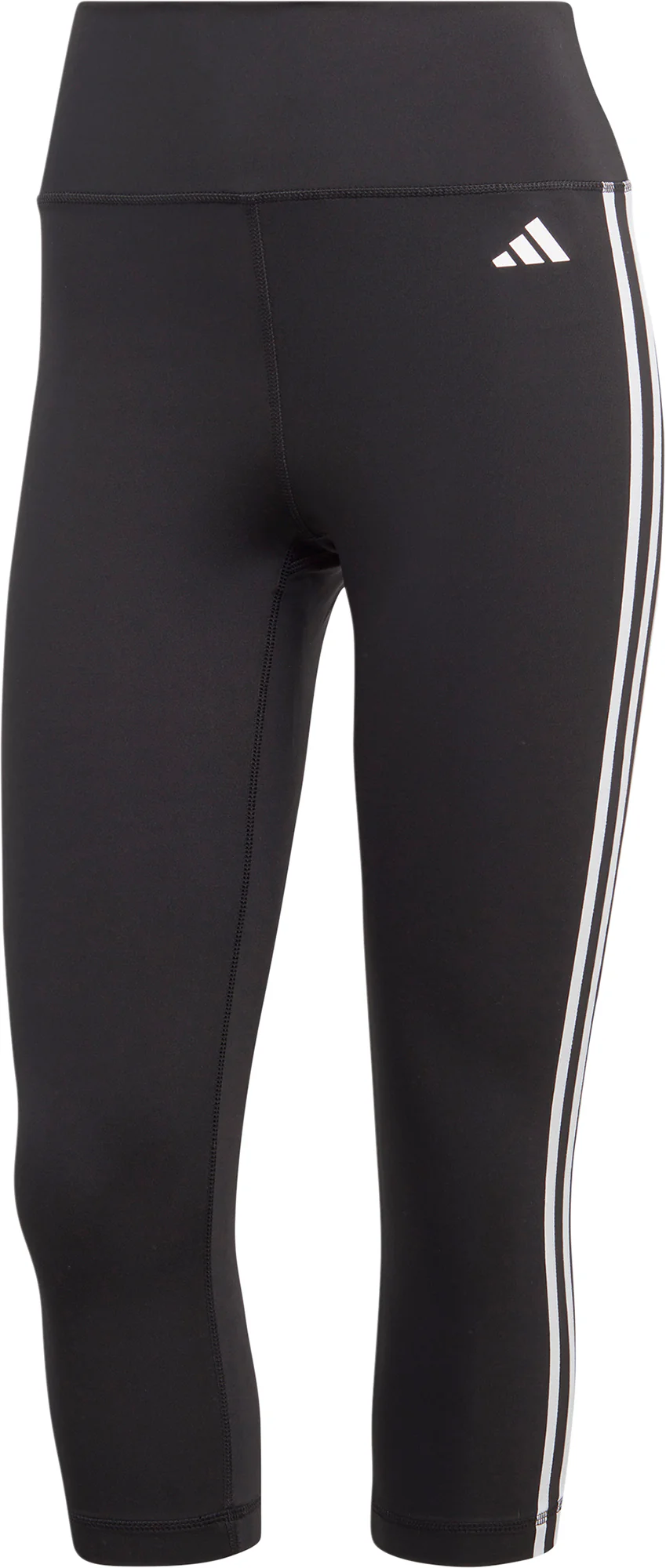 adidas Train Essentials 3 Stripes Womens 3/4 Capri Training Tights - Black - Image 5