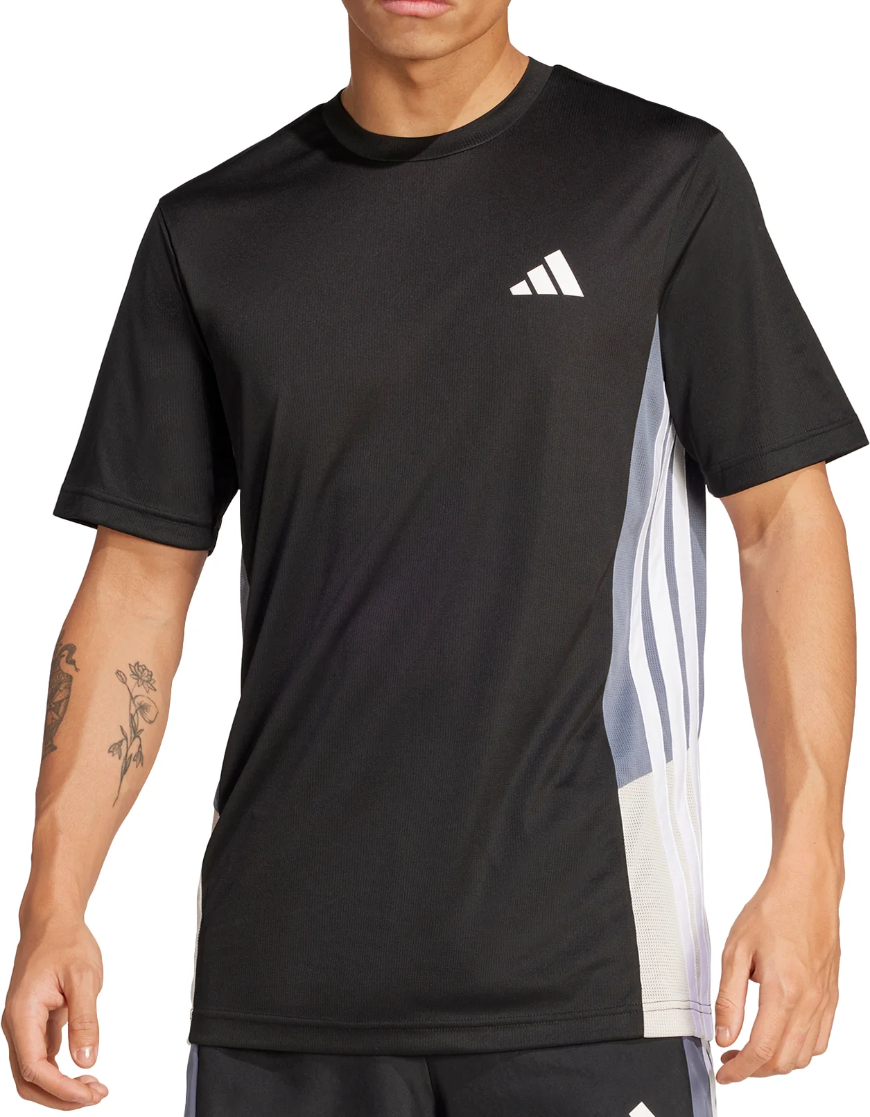 adidas Train Essentials ColourBlock Short Sleeve Mens Training Top - Black