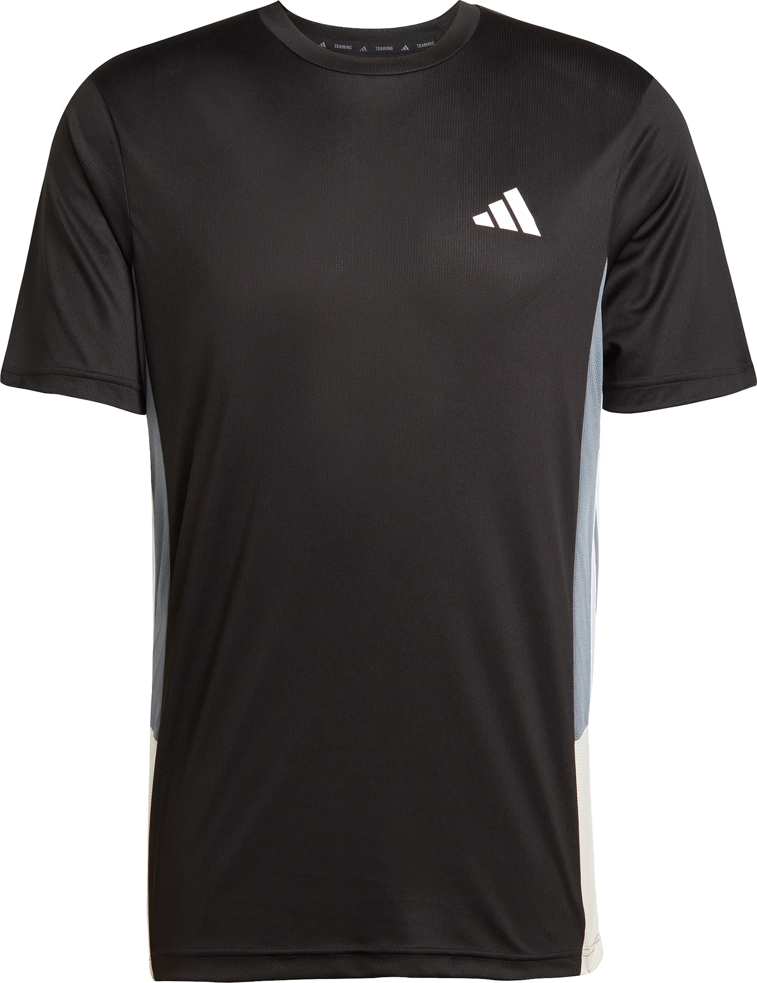 adidas Train Essentials ColourBlock Short Sleeve Mens Training Top - Black - Image 5
