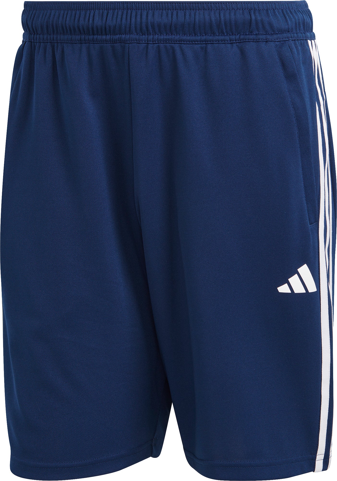 adidas Train Essentials Pique 3 Stripes Mens Training Shorts - Blue - Image 4