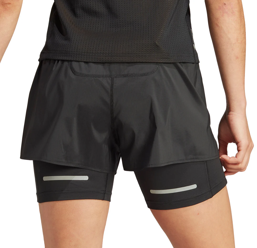 adidas Ultimate 2 In 1 Womens Running Shorts - Black - Image 2