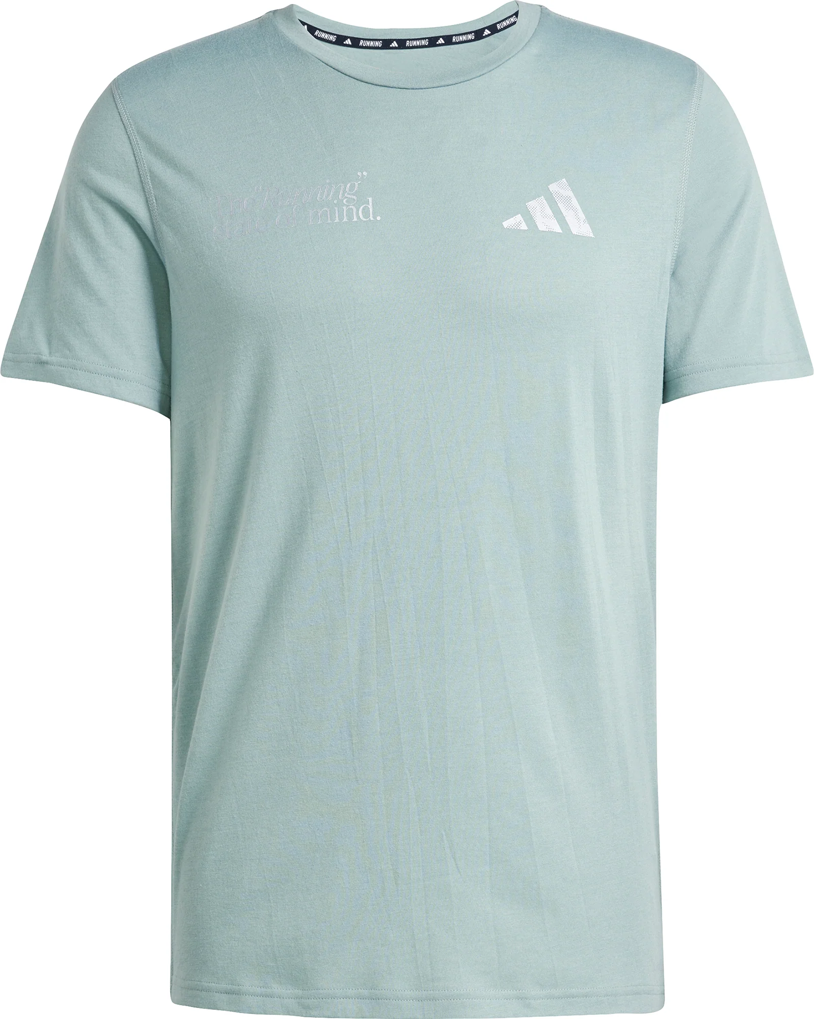 adidas Ultimate Metallic Graphic Short Sleeve Mens Running Top - Green - Image 5