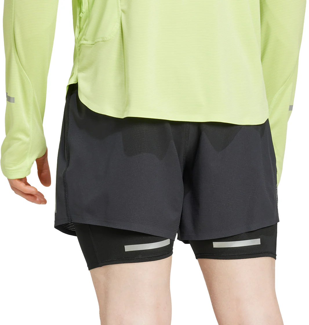 adidas Ultimate Reflective 2 In 1 Mens Running Shorts - Black - Image 2