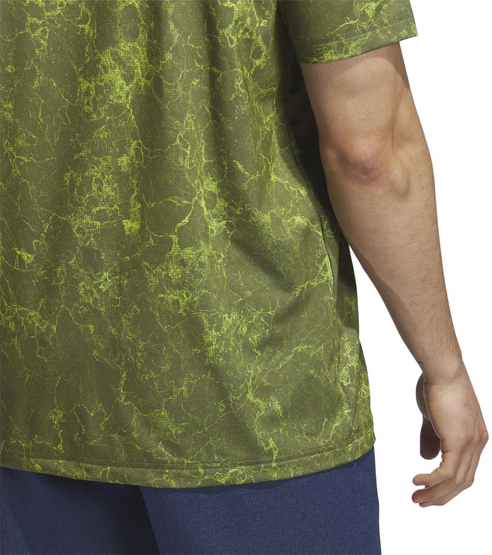 adidas Ultimate365 Printed Short Sleeve Mens Polo Shirt - Green - Image 4