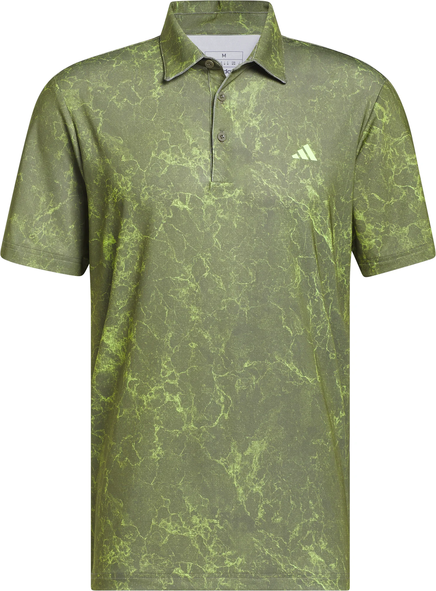 adidas Ultimate365 Printed Short Sleeve Mens Polo Shirt - Green - Image 5