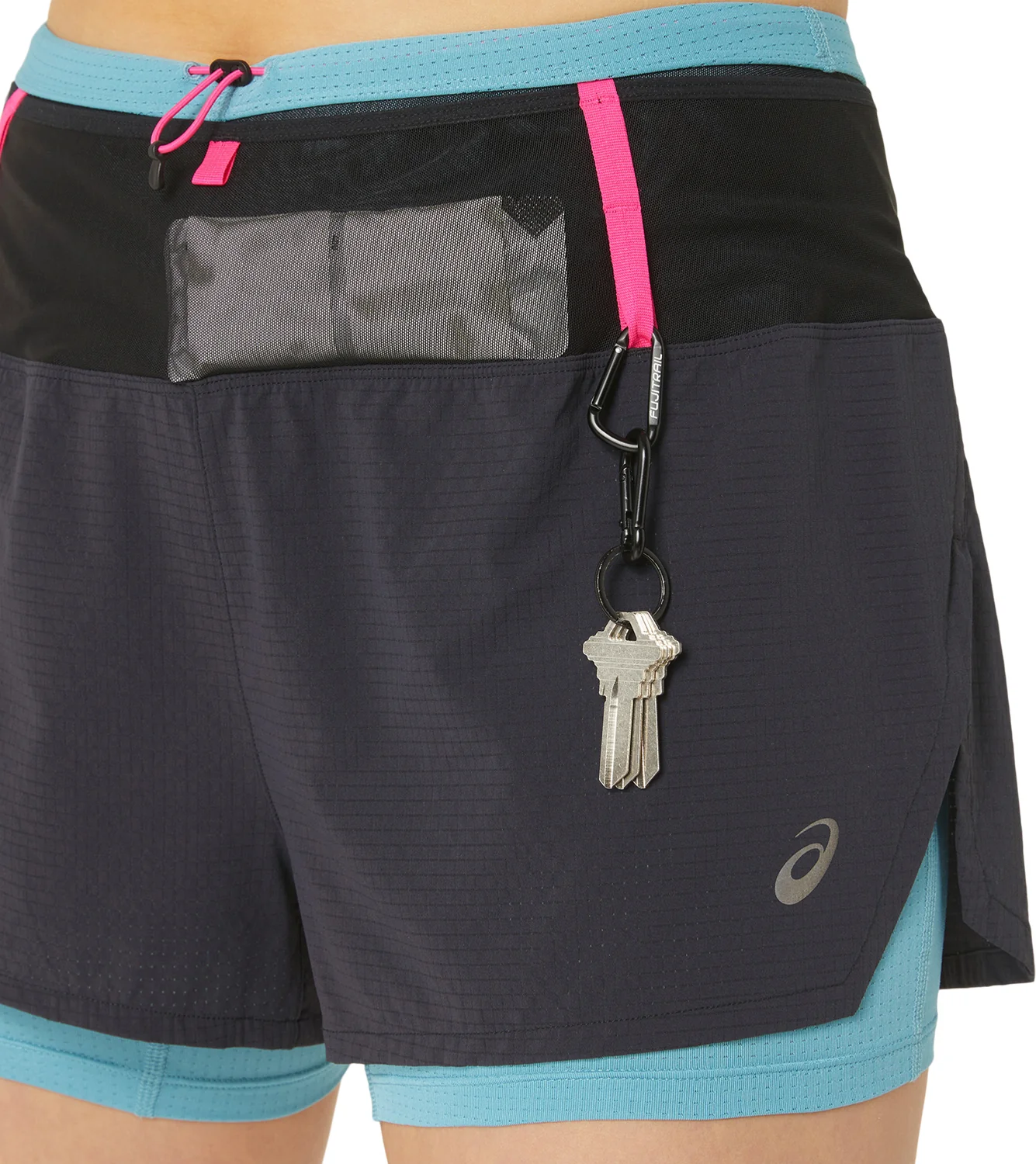 Asics FujiTrail 2 In 1 Womens Running Shorts - Black - Image 4