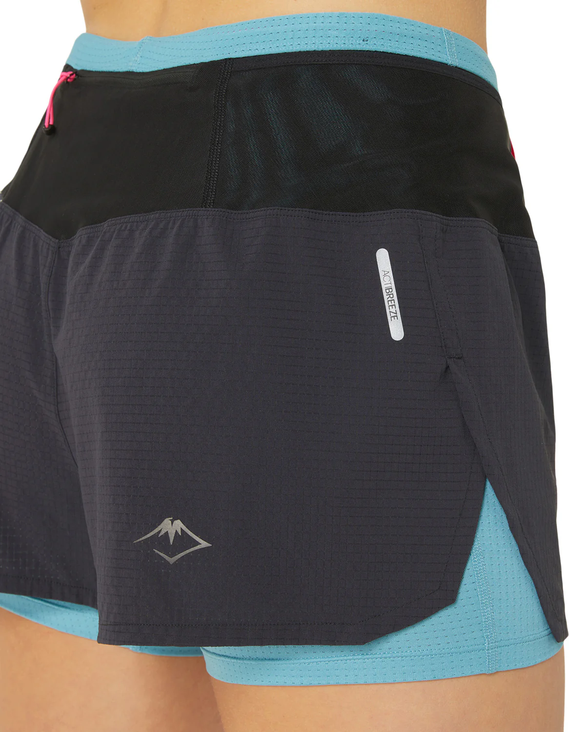 Asics FujiTrail 2 In 1 Womens Running Shorts - Black - Image 7