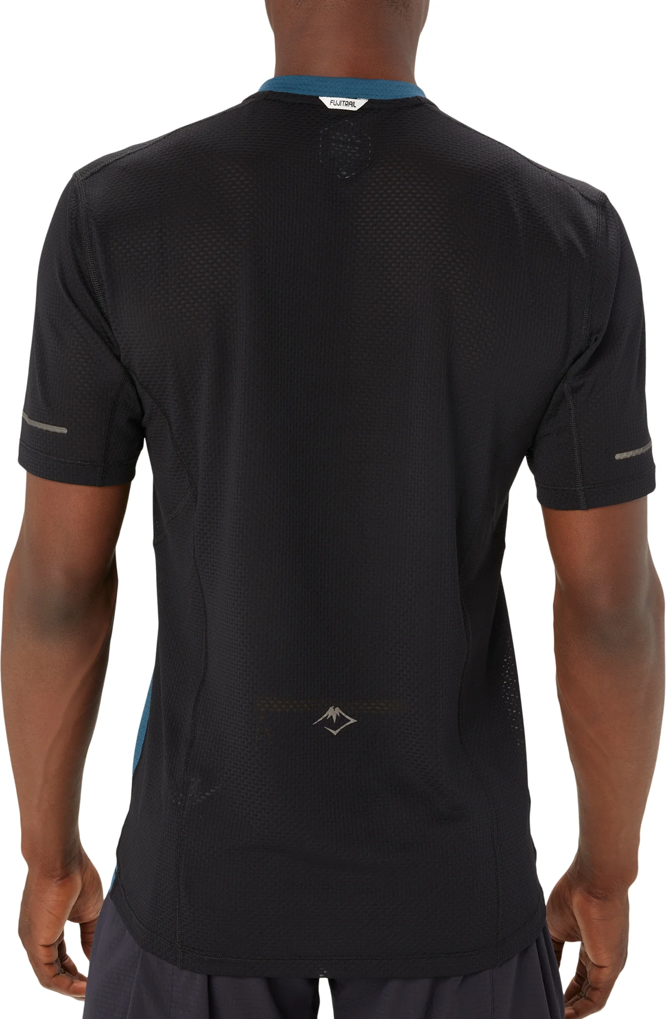 Asics FujiTrail Half Zip Short Sleeve Mens Running Top - Blue - Image 2