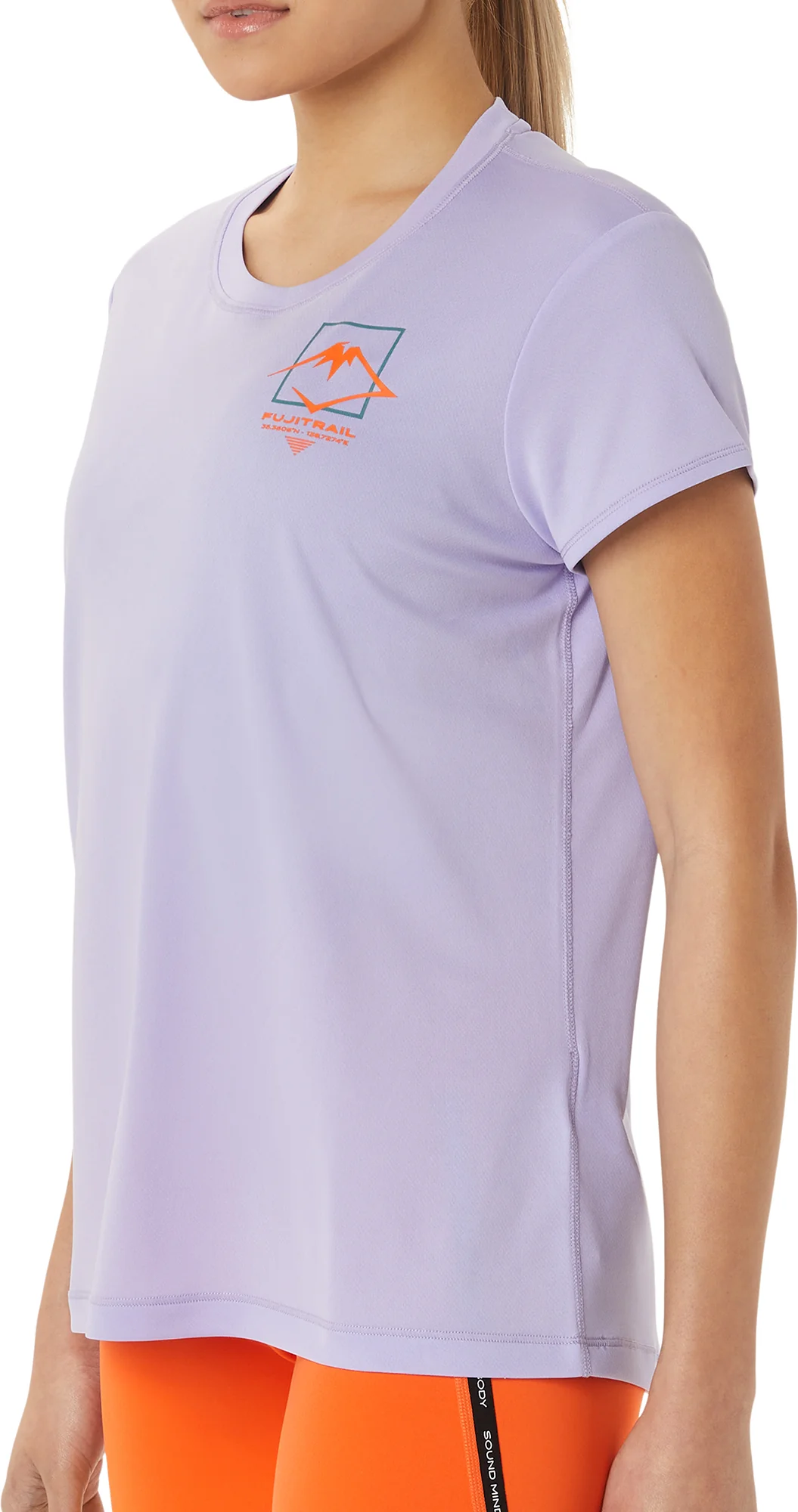 Asics FujiTrail Logo Short Sleeve Womens Running Top - Purple - Image 3