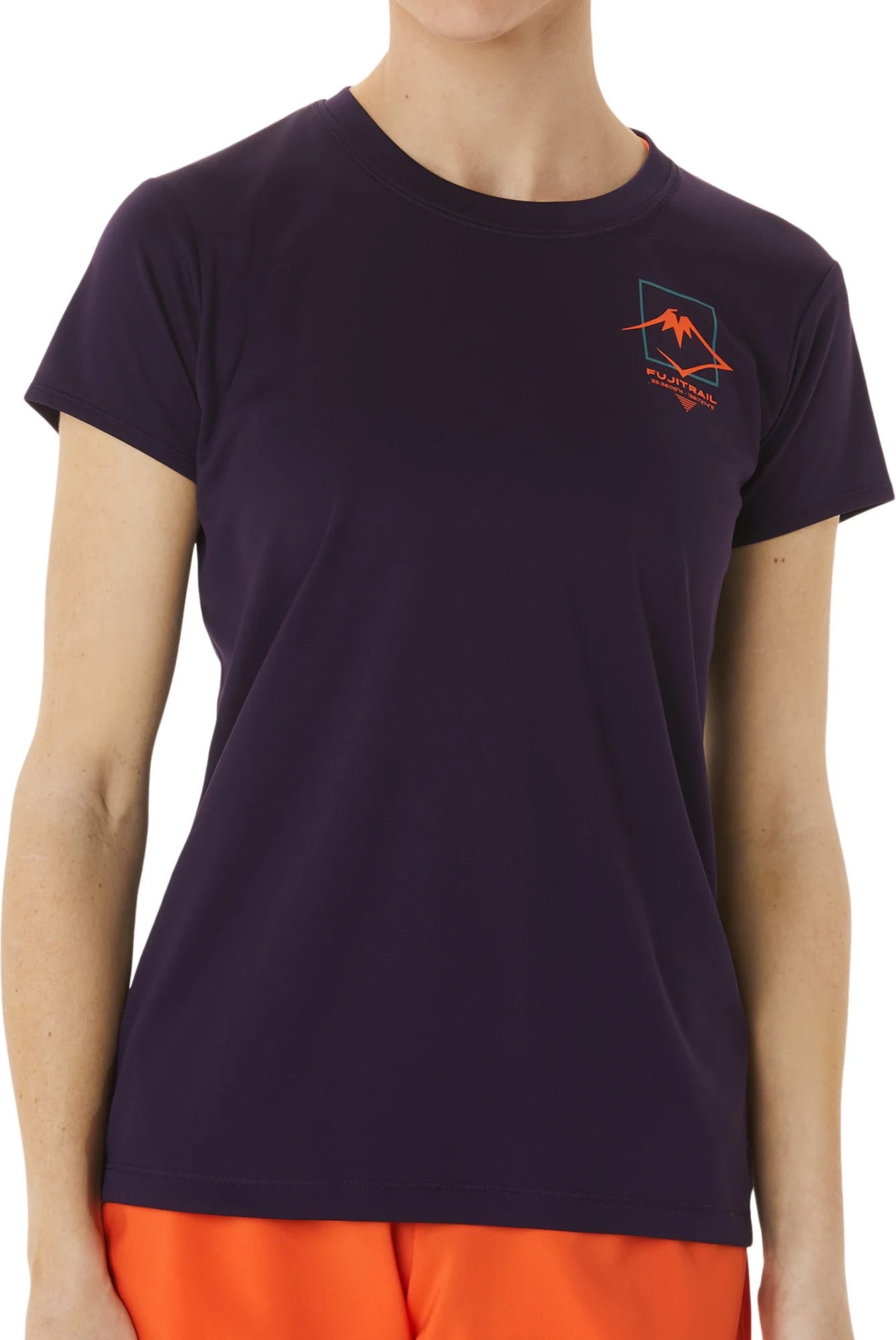 Asics FujiTrail Logo Short Sleeve Womens Running Top - Purple