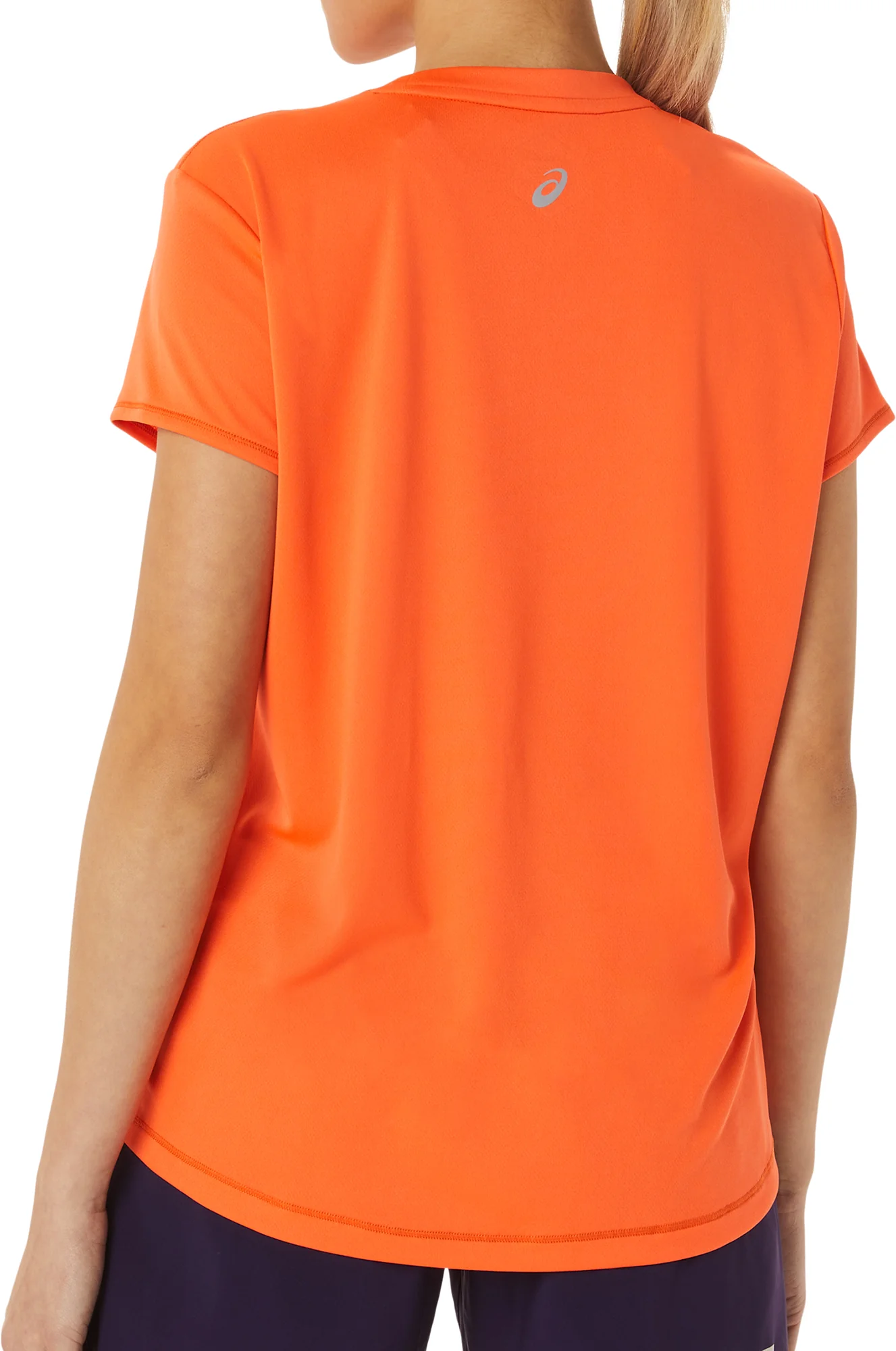 Asics FujiTrail Logo Womens Short Sleeve Running Top - Orange - Image 2