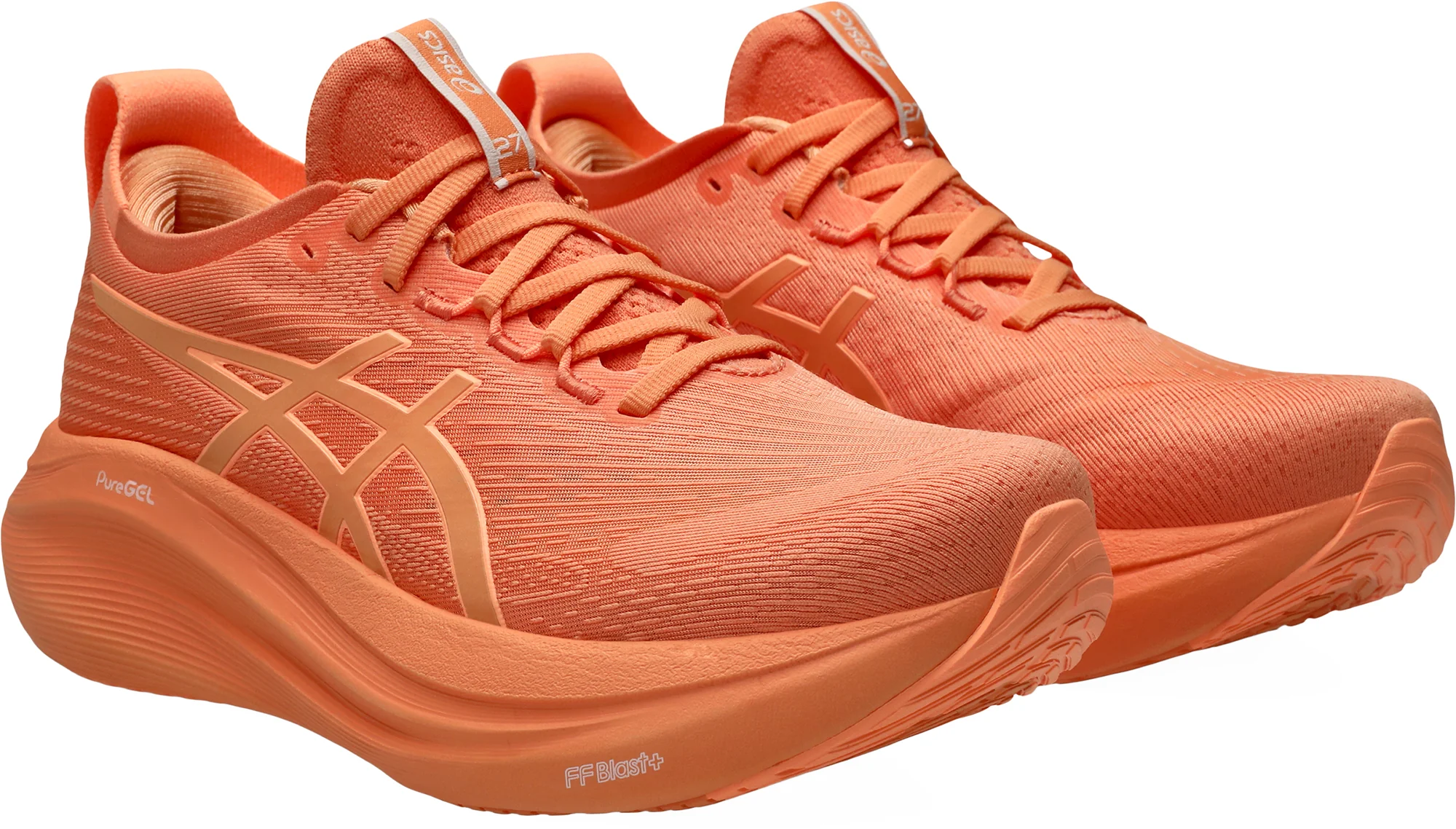 Asics Gel Nimbus 27 Lite-Show Womens Running Shoes - Orange - Image 6