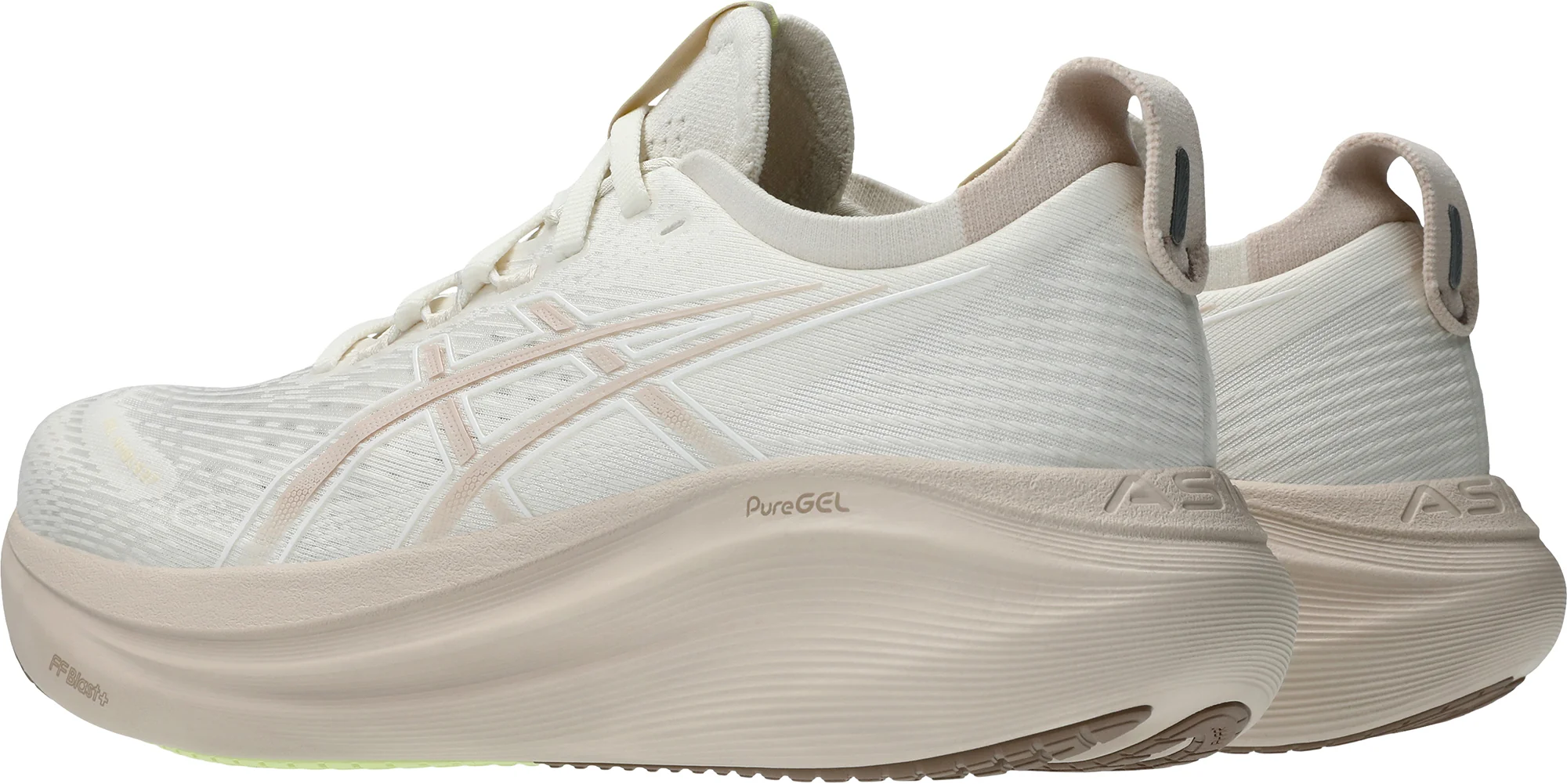 Asics Gel Nimbus 27 Womens Running Shoes - Cream - Image 5