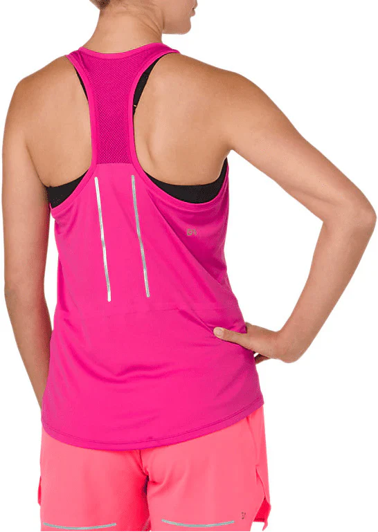 Asics Lite-Show Womens Running Vest Tank Top - Pink - Image 2