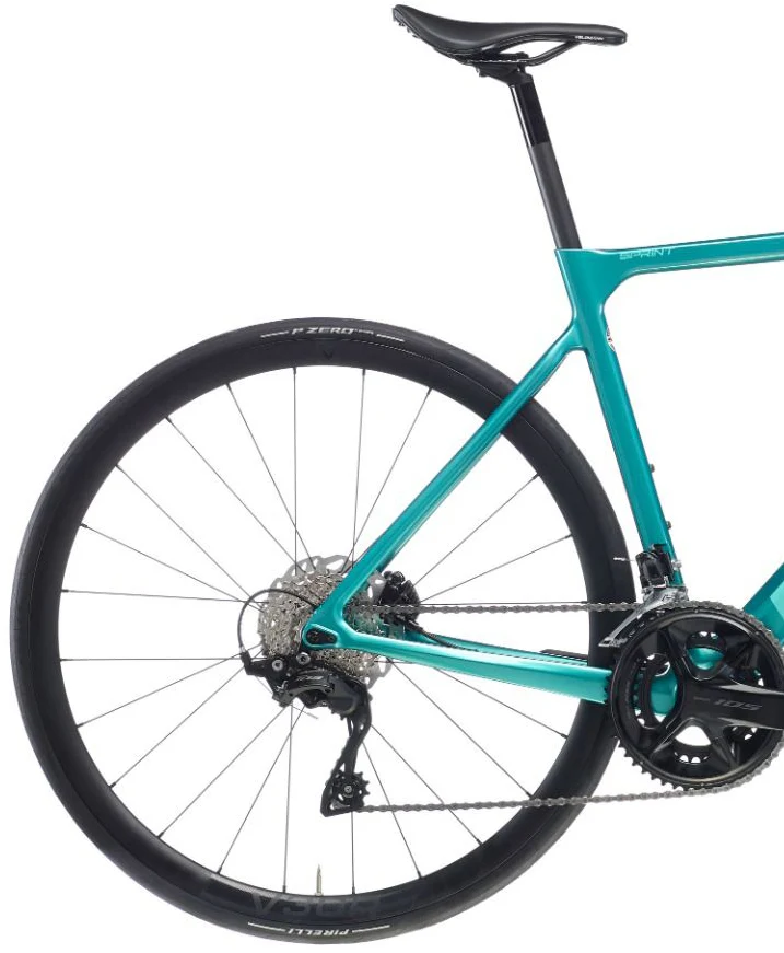 Bianchi Sprint 105 Carbon Road Bike 2026 - Metallic Celeste - Image 2