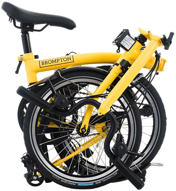 Brompton C Line 12-Speed Folding Bike - Bumblebee Yellow - Image 3